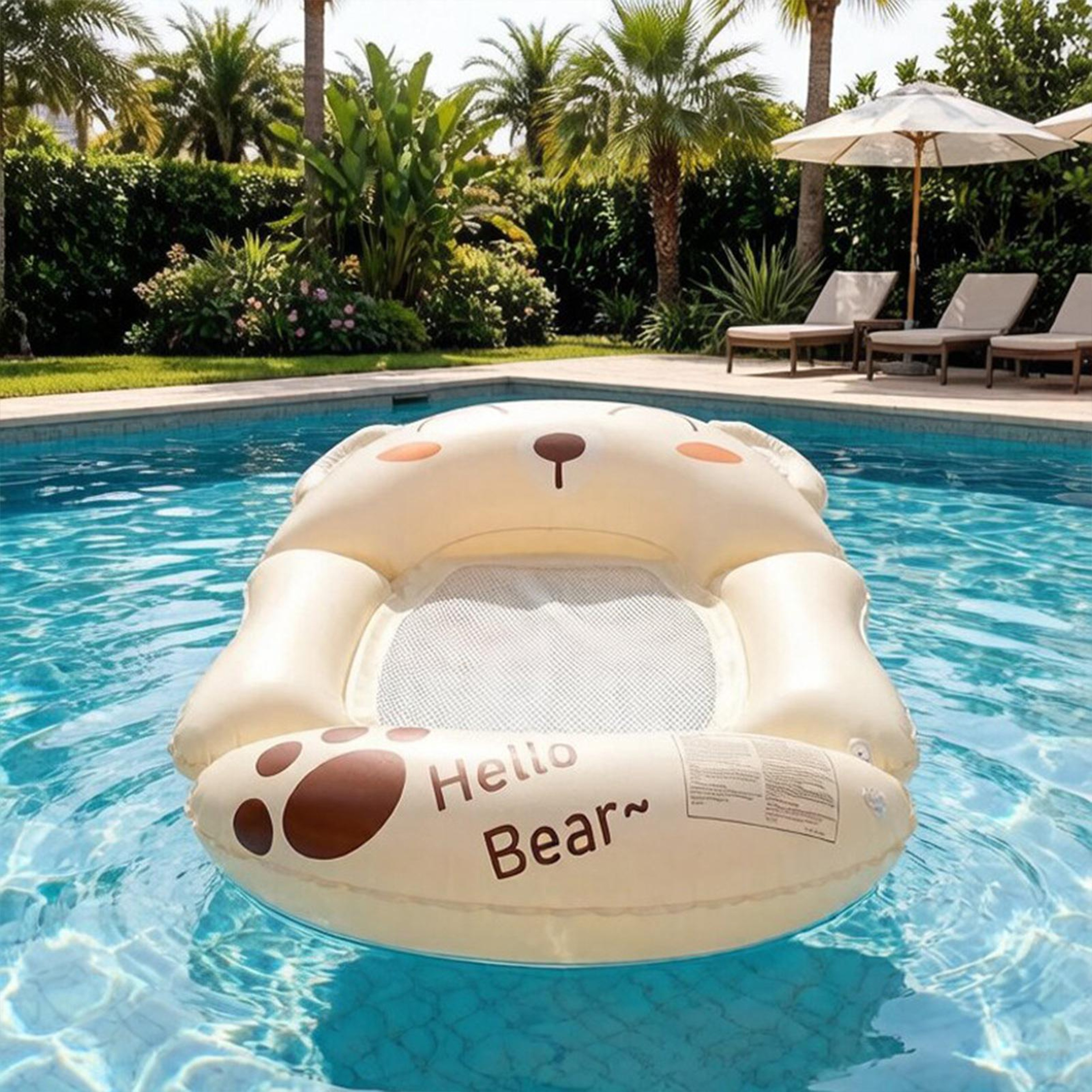Cute Inflatable Pool Float Foldable Pool Lounge Float for Beach, Lake & Summer Parties – view 4