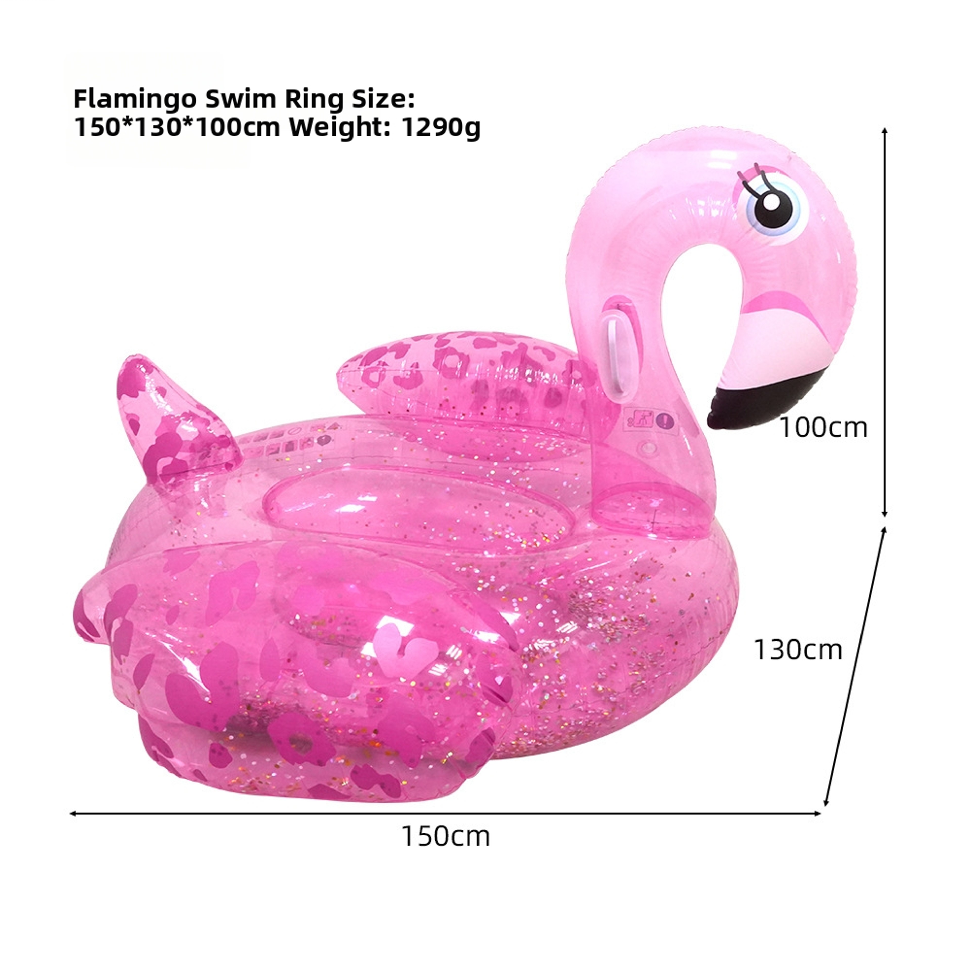 Sparkling Flamingo Pool Float Inflatable Swim Ring for Kids & Adults Summer Water Fun – view 7