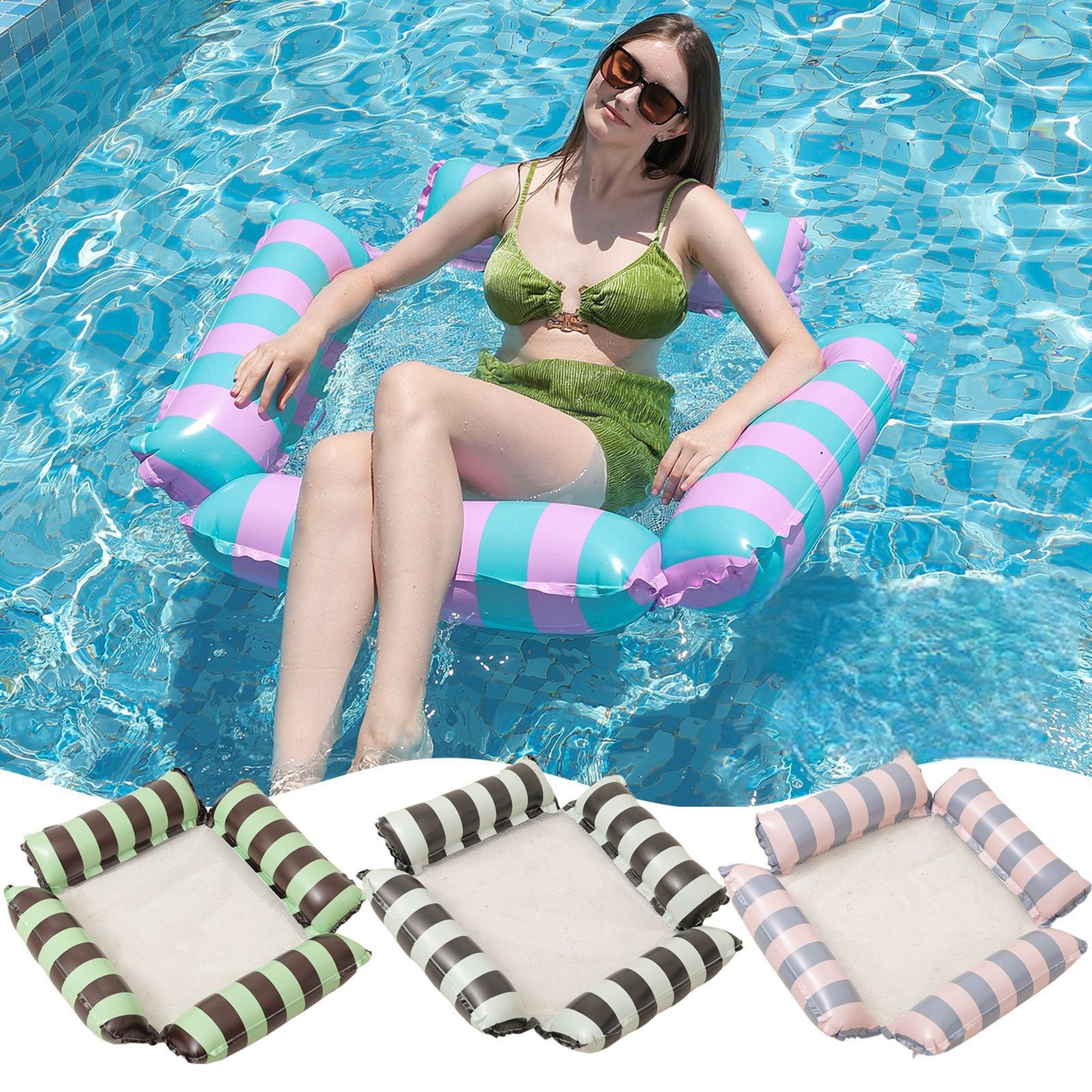 Fruit Splash Water Hammock Inflatable Pool Float Lounge Chair For Summer Relaxation 0