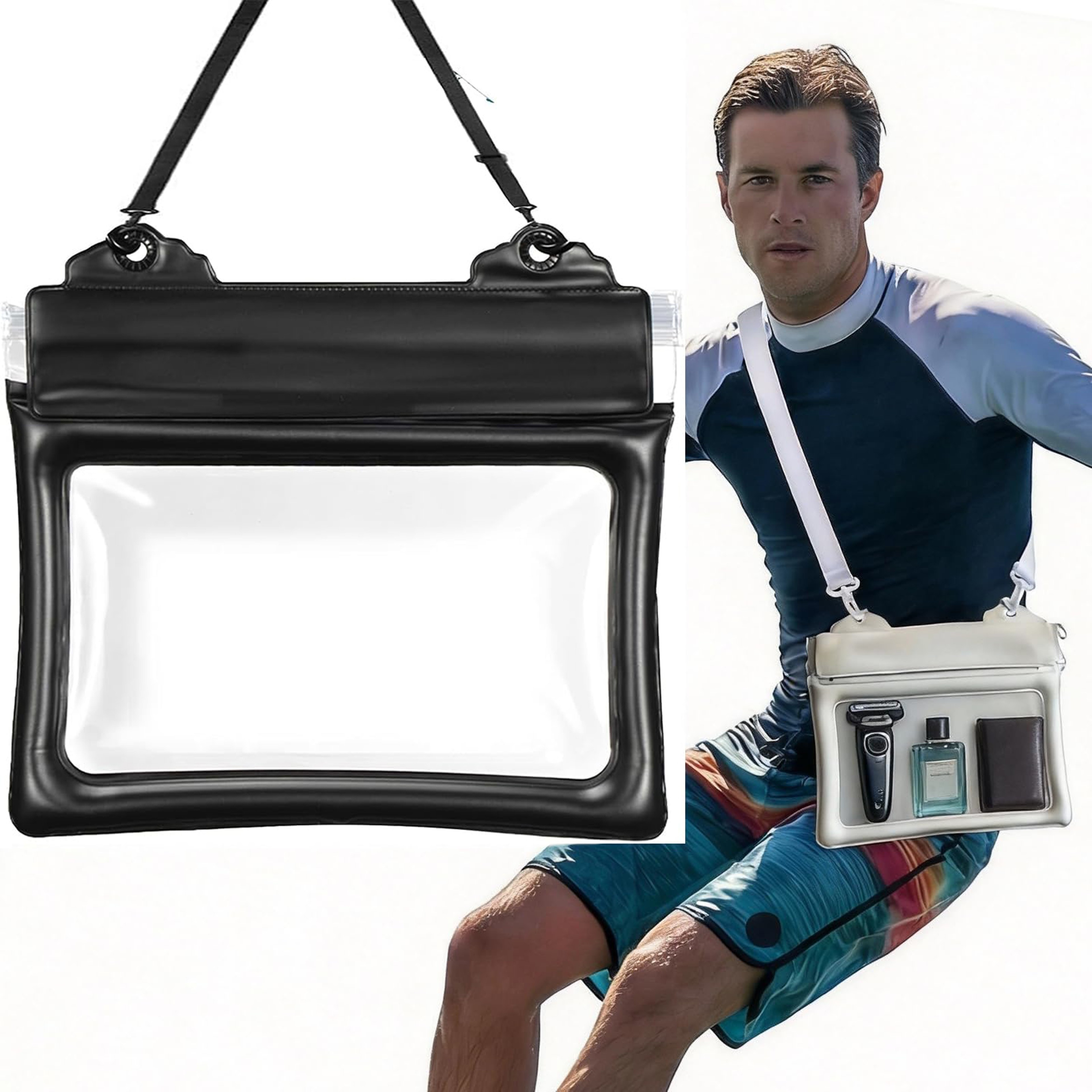 Floating Waterproof Phone Pouch With Adjustable Strap Waterproof Dry Bag For Beach Kayaking  Swimmi 0