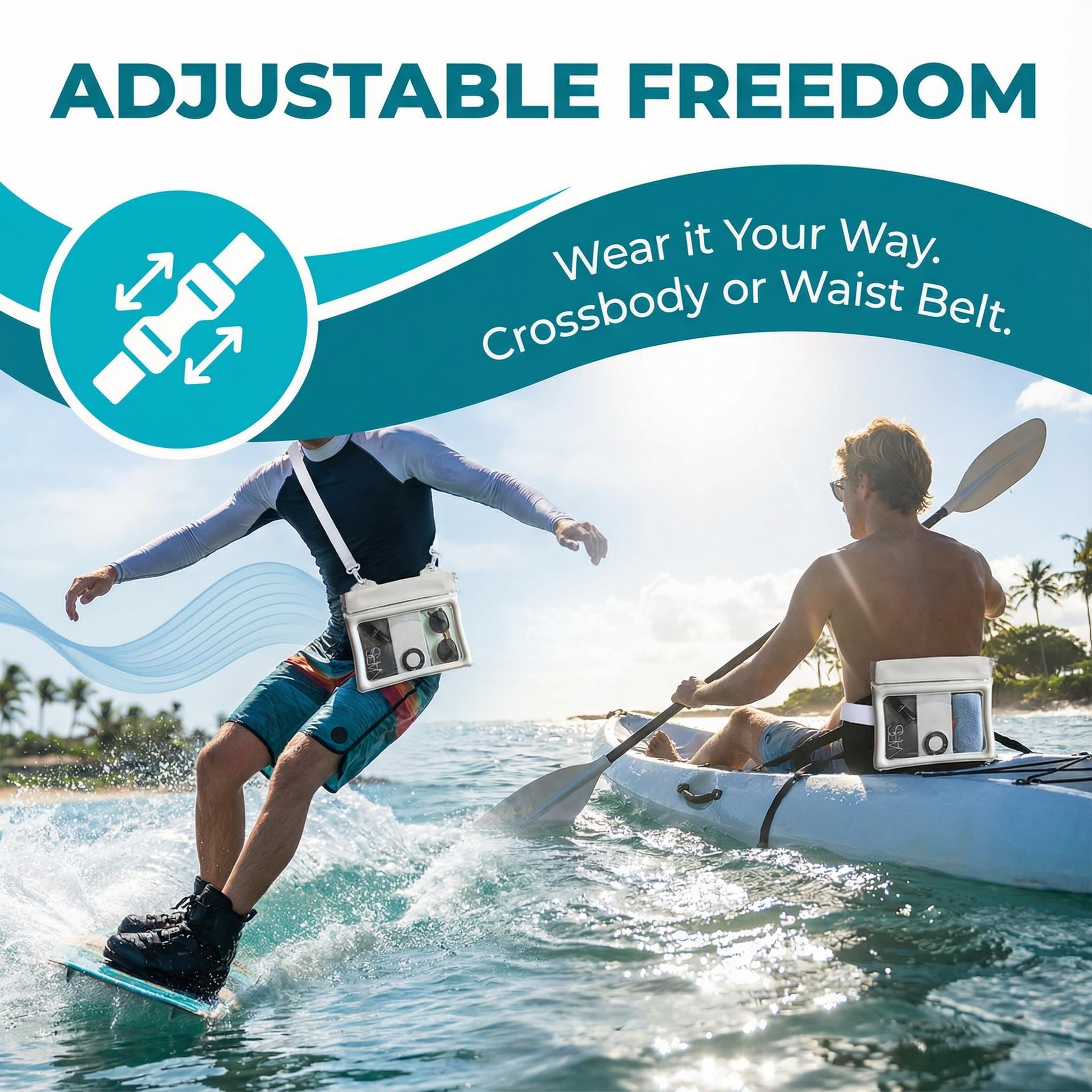 Floating Waterproof Phone Pouch With Adjustable Strap Waterproof Dry Bag For Beach Kayaking  Swimmi 2