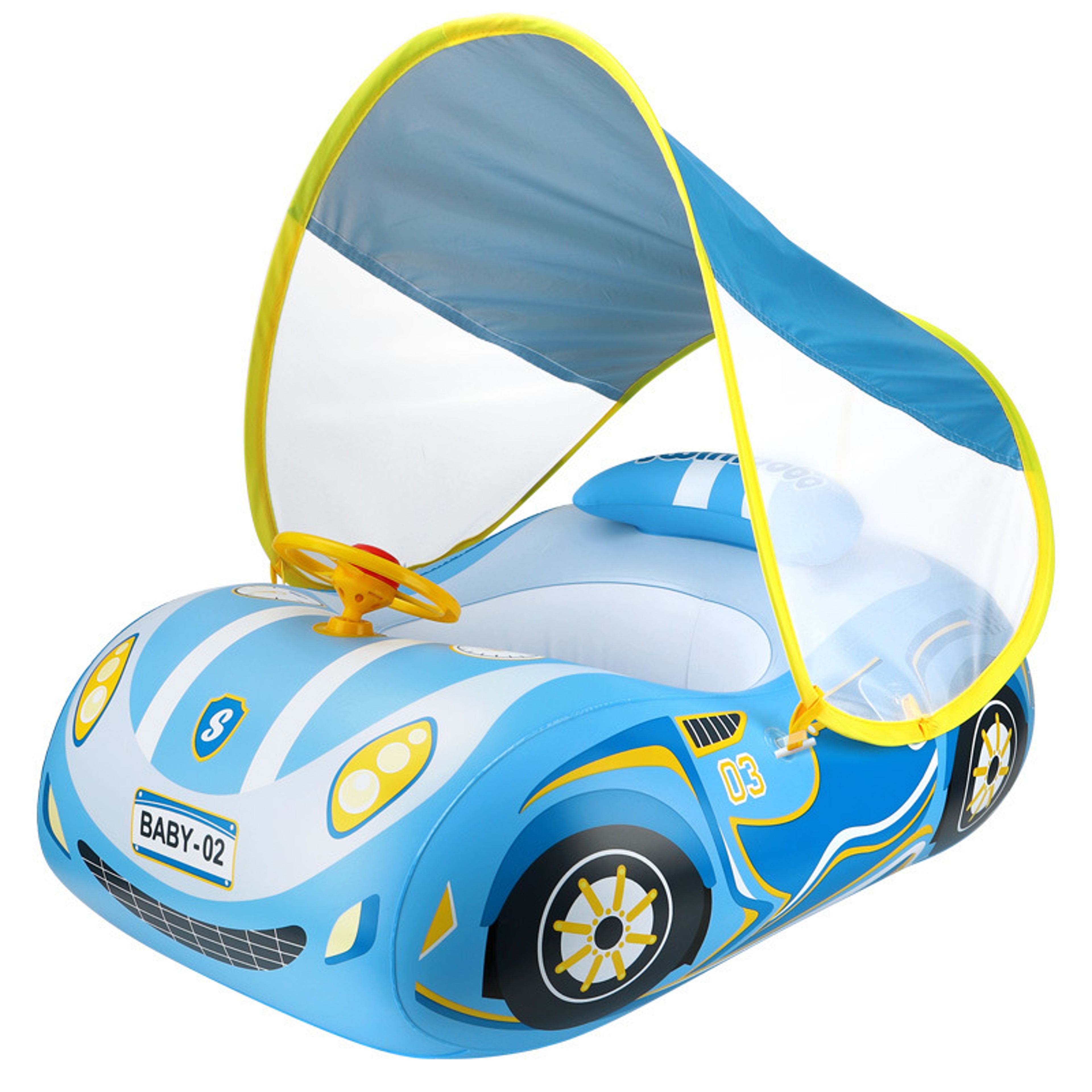 Canopy Baby Swim Float Inflatable Infant Pool Float Car Seat For Safe Summer Water Fun 6