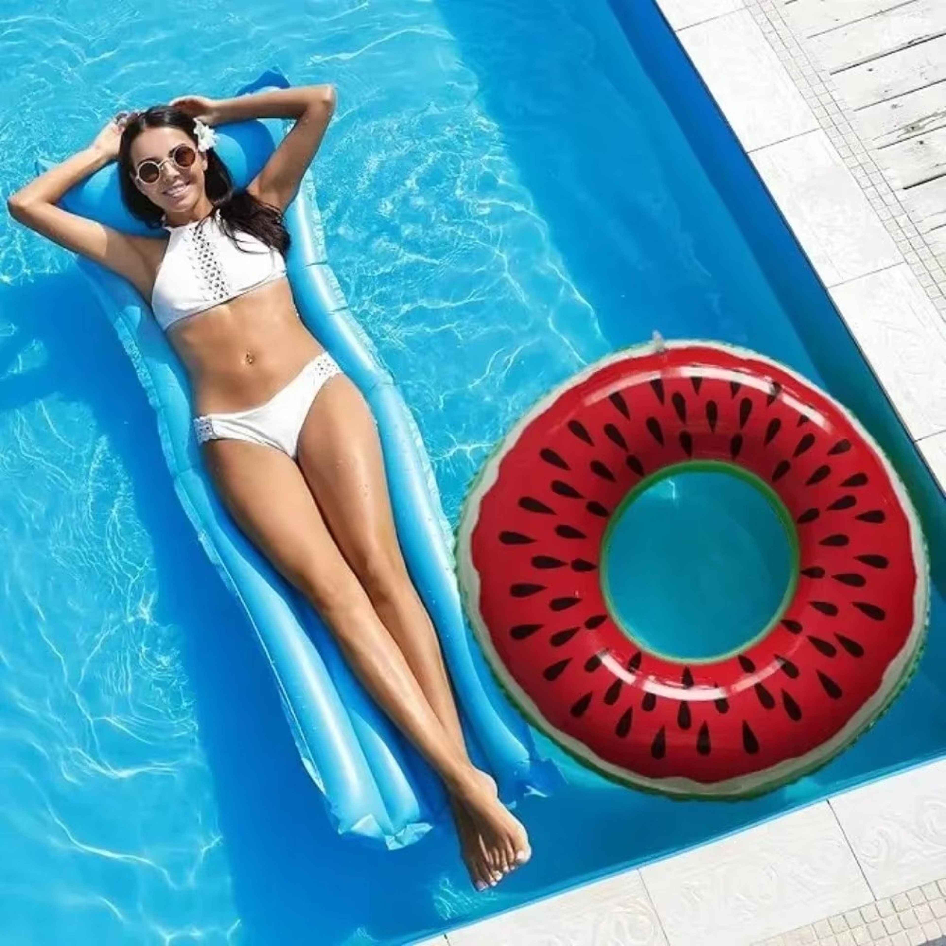 Watermelon Inflatable Pool Float Durable Swim Ring Pool Tube For Summer Fun 2