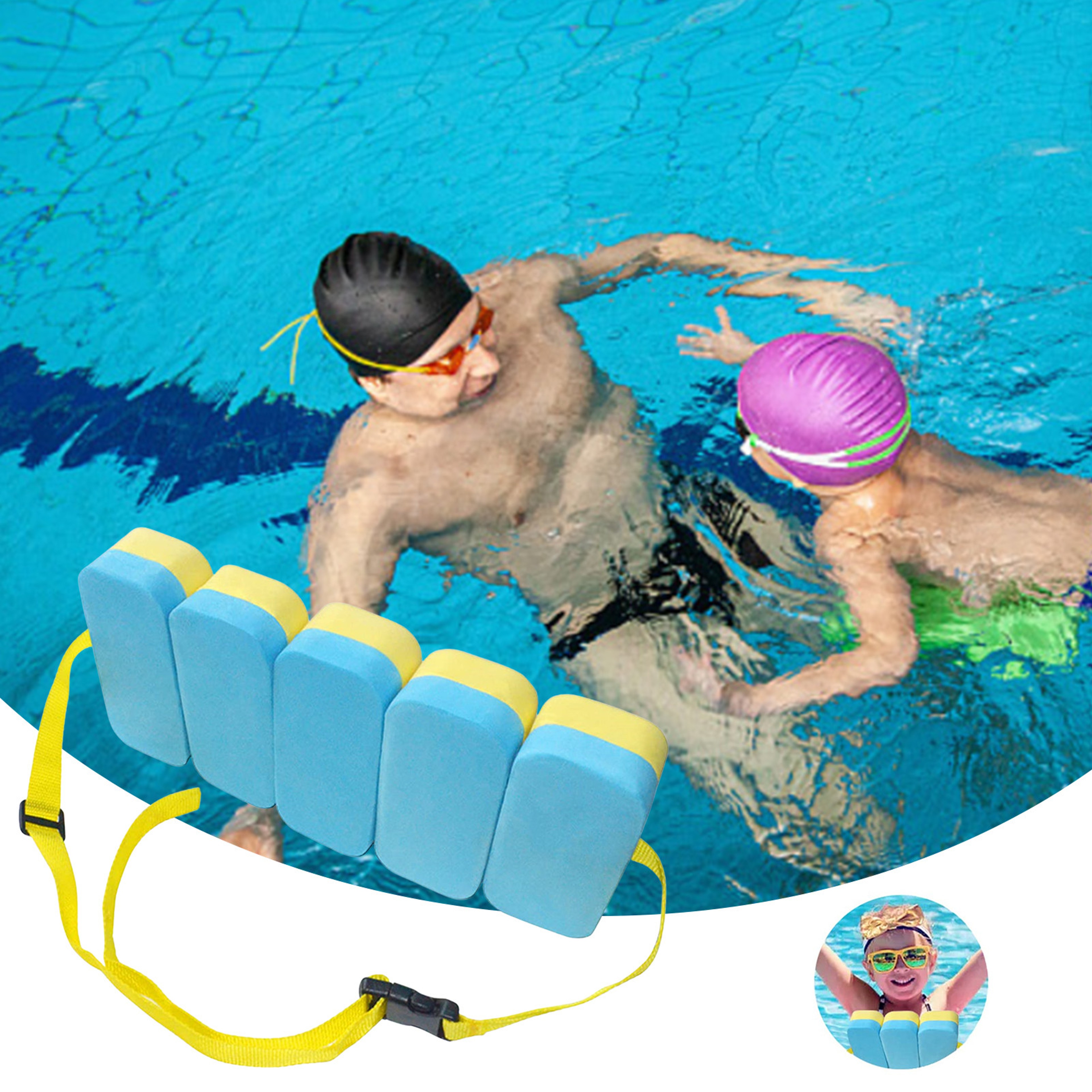Adjustable Kids Swim Trainer Waist Belt Safe Swim Waist Belt for Beginner Swimming Lessons – view 1