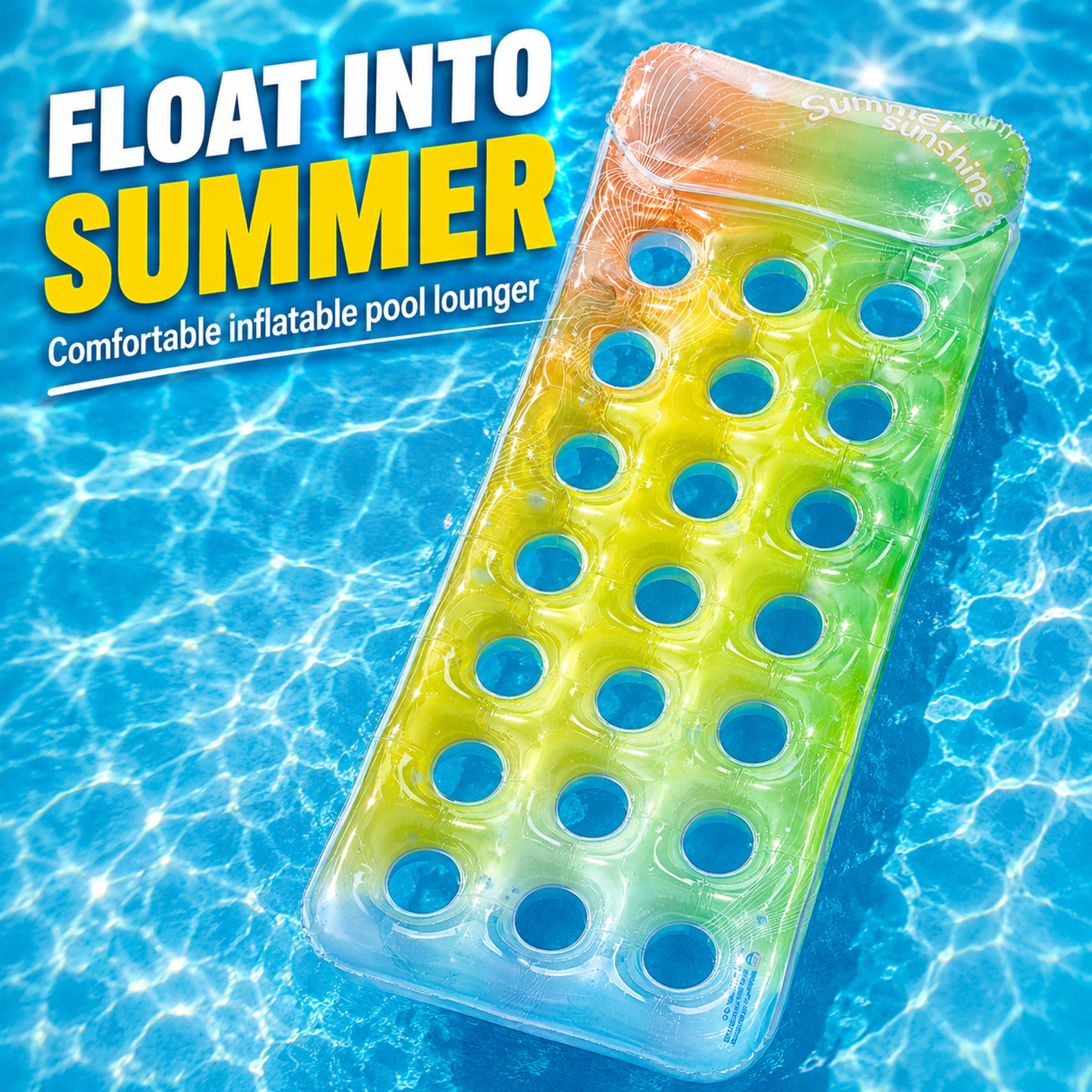 Inflatable Pool Float Lounger Portable Floating Water Bed Air Mattress For Adults  Summer Fun 3