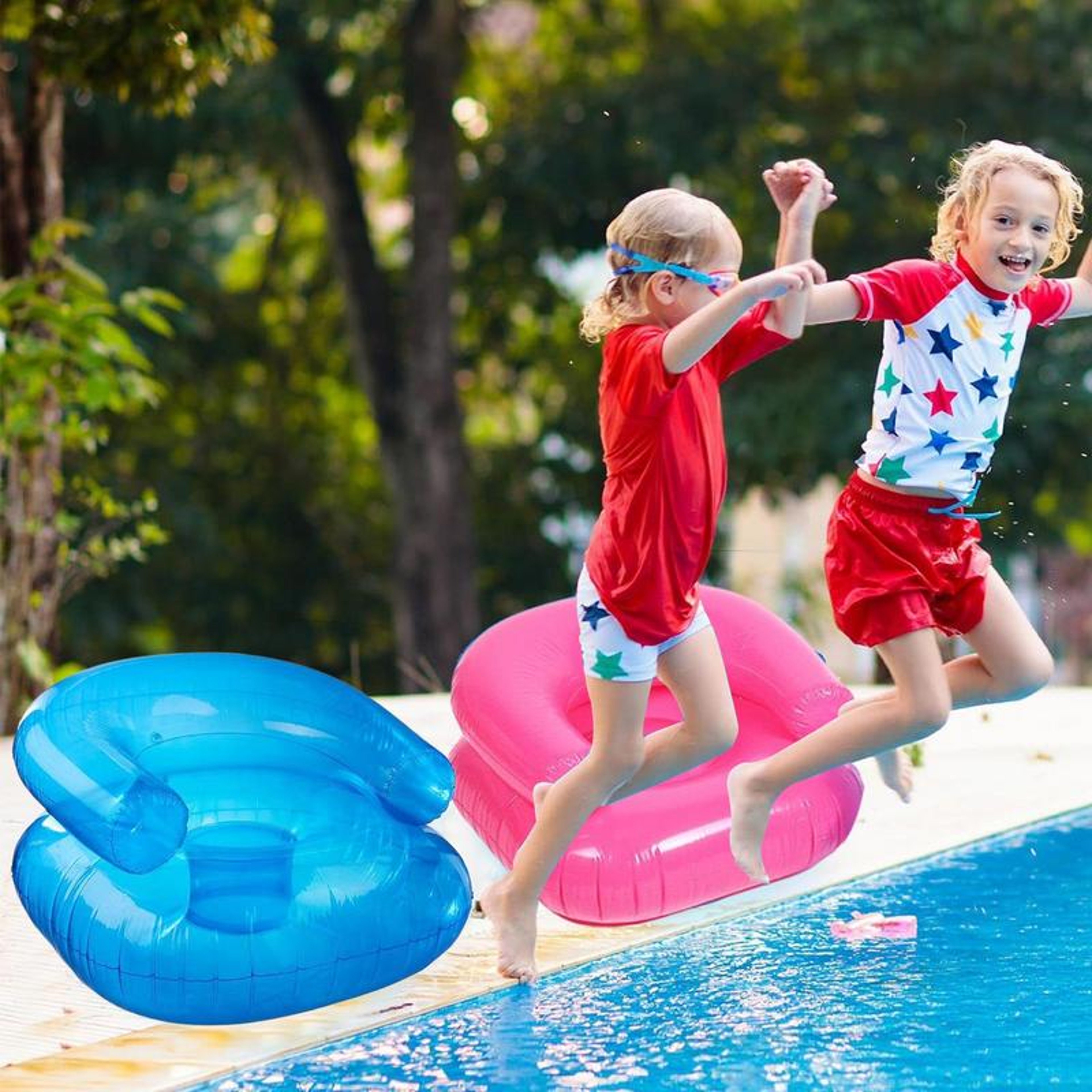 Comfort Float Inflatable Pool Seat Portable Pool Booster Seat  Kids Pool Lounger With Lb Capacity 1