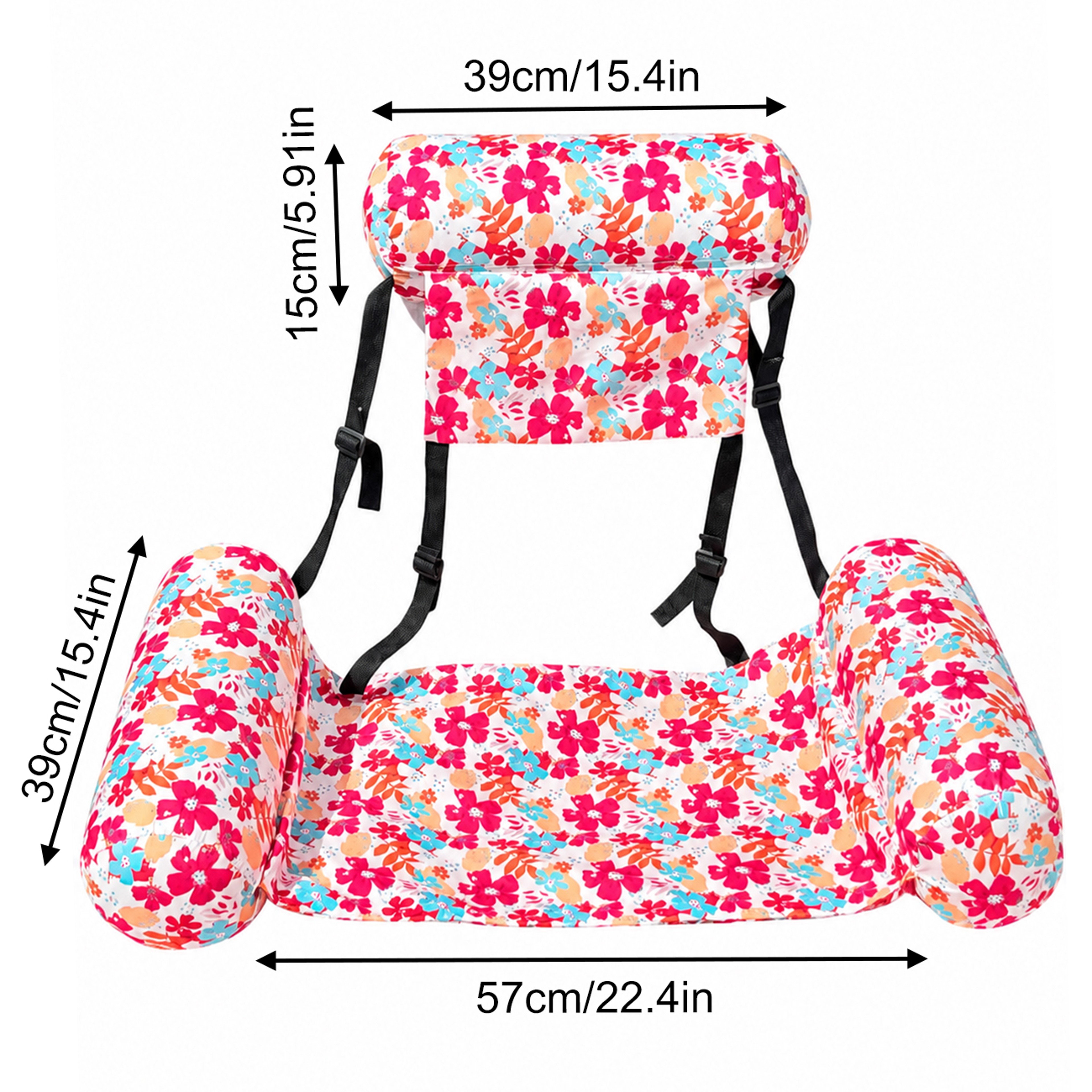 ComfortCloud Inflatable Pool Float Chair With Fabric Cover  Adjustable Straps For Pool  Beach 5