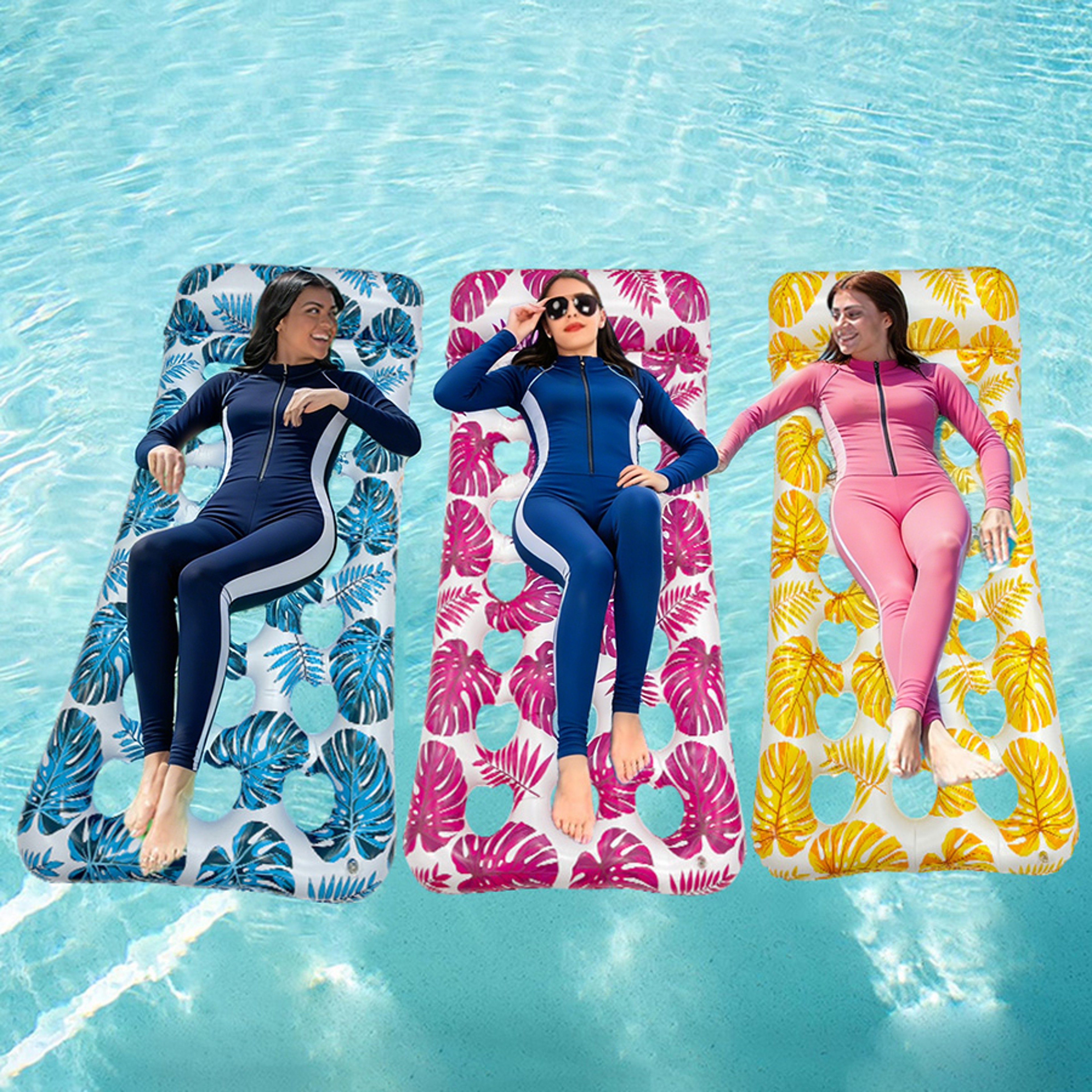 Tropical Inflatable Pool Float Mesh Pool Lounge Bed For Beach  Summer Relaxation 2