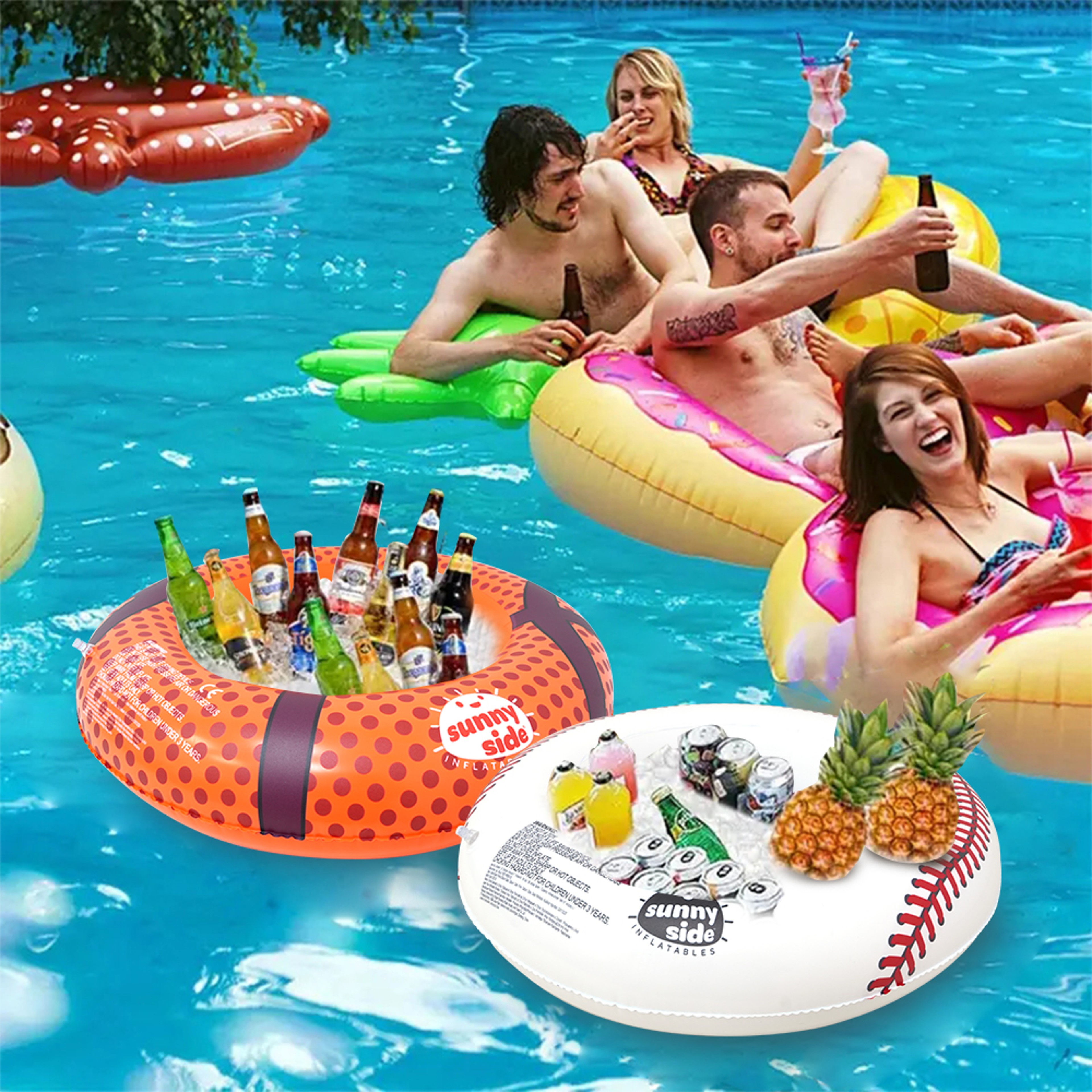 Inflatable Floating Tray With Cup Holders Pool Drink Holder For Pool Parties Beach  Hot Tub 3