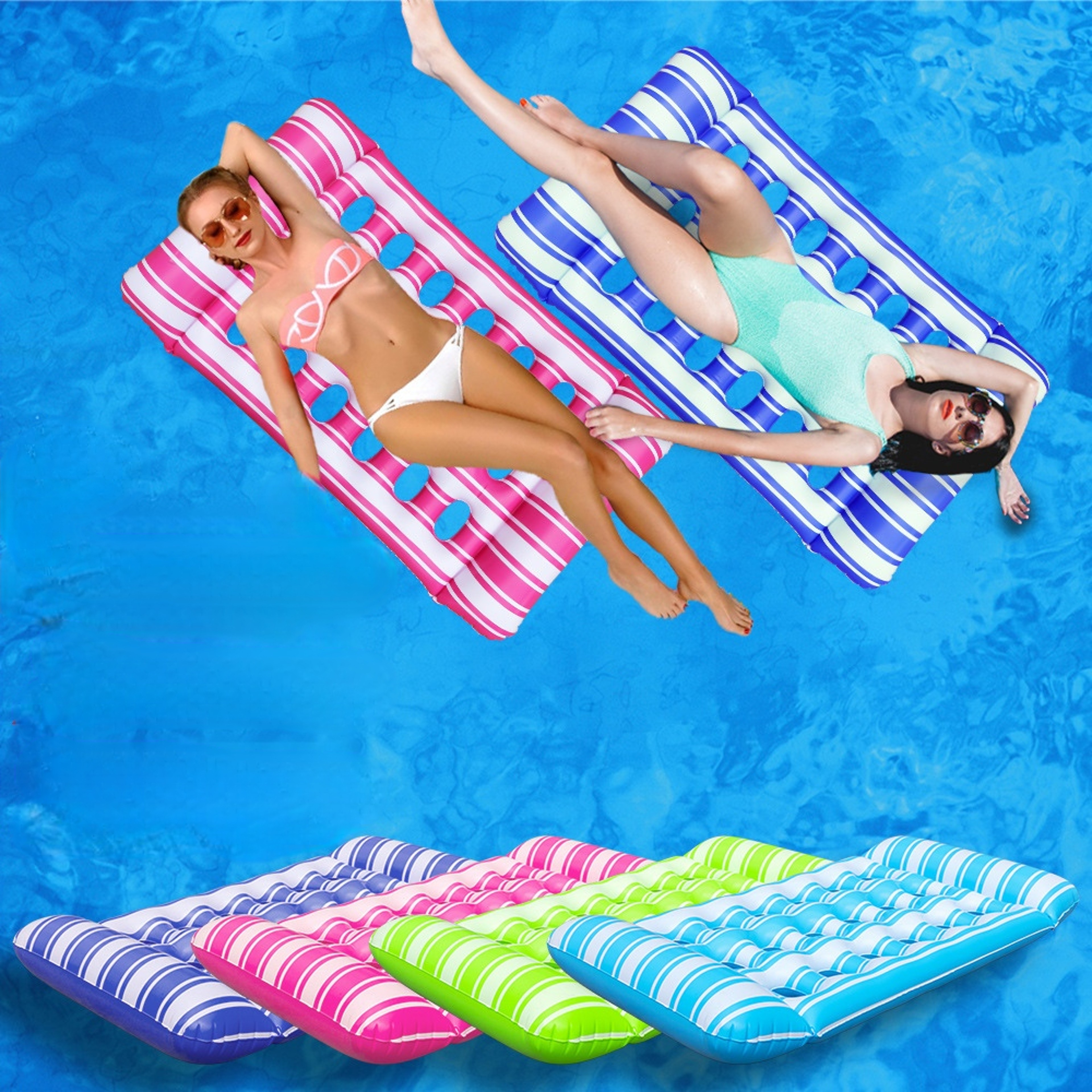 Foldable Water Hammock Inflatable Pool Float Lounge for Beach & Swimming Relaxation – view 2