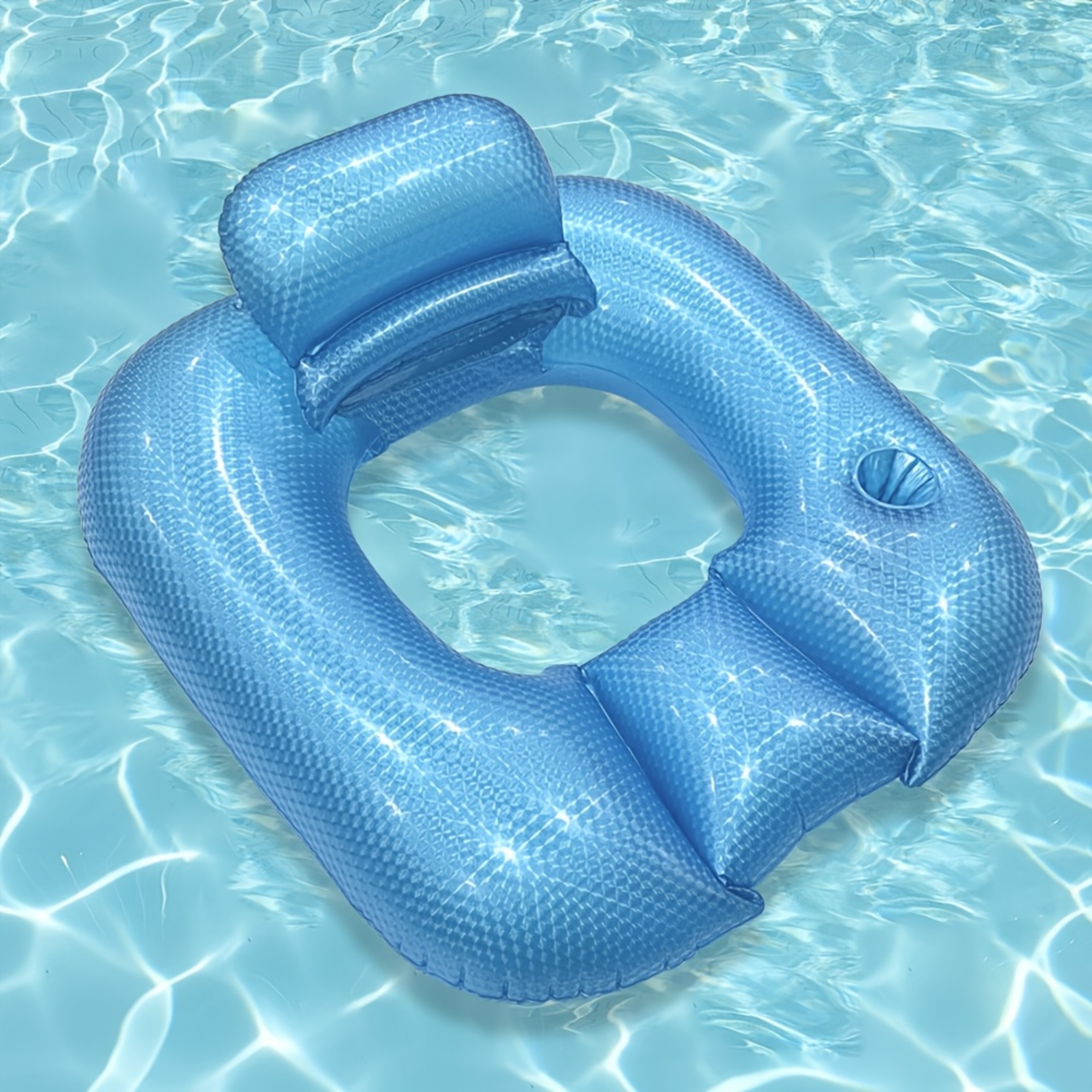 Pearl Luxe Pool Lounger Float with Cup Holder Premium Inflatable Pool Float for Beach & Pool – view 4