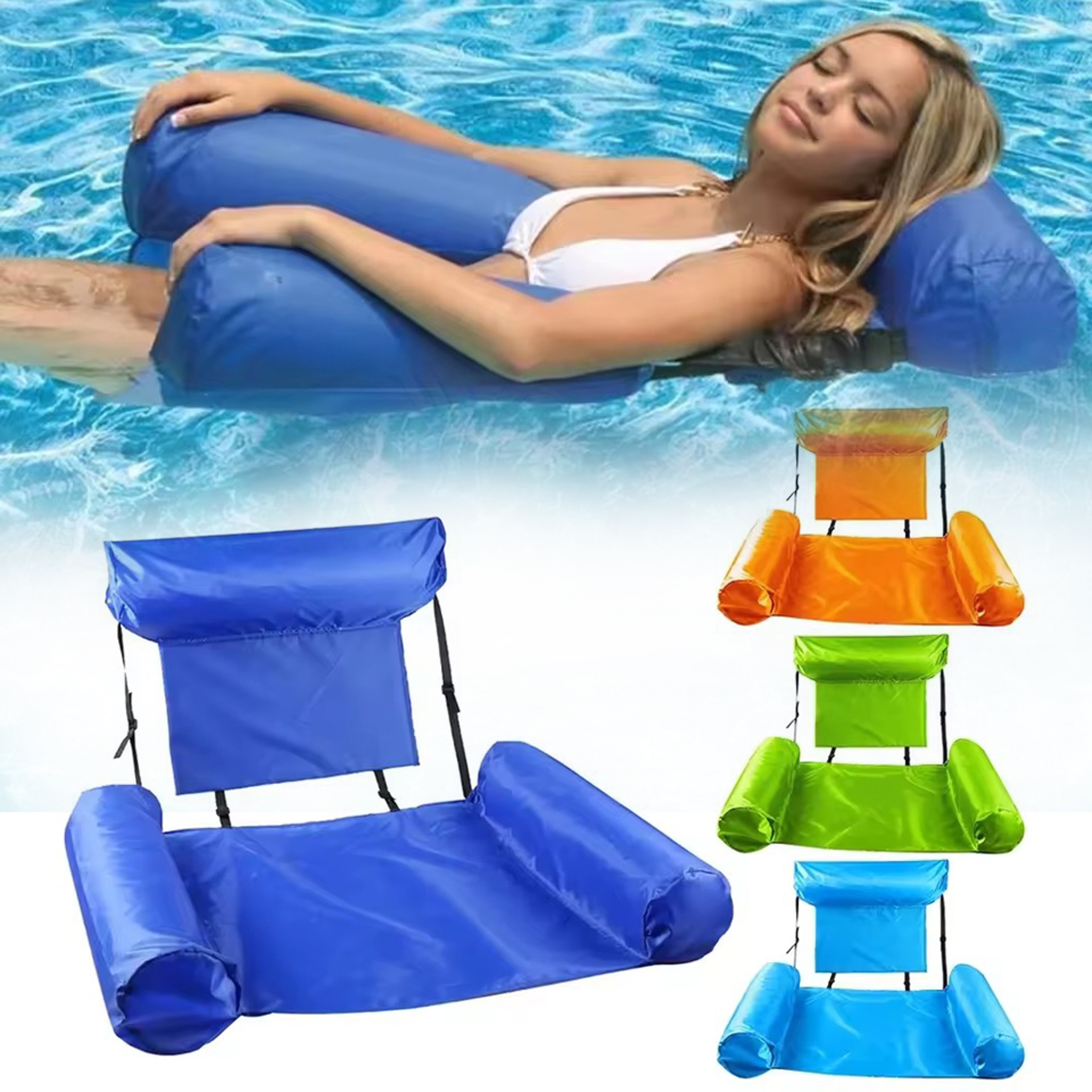 Inflatable Pool Float Hammock Lounge Chair For Adults Floating Water Hammock Pool Bed 0