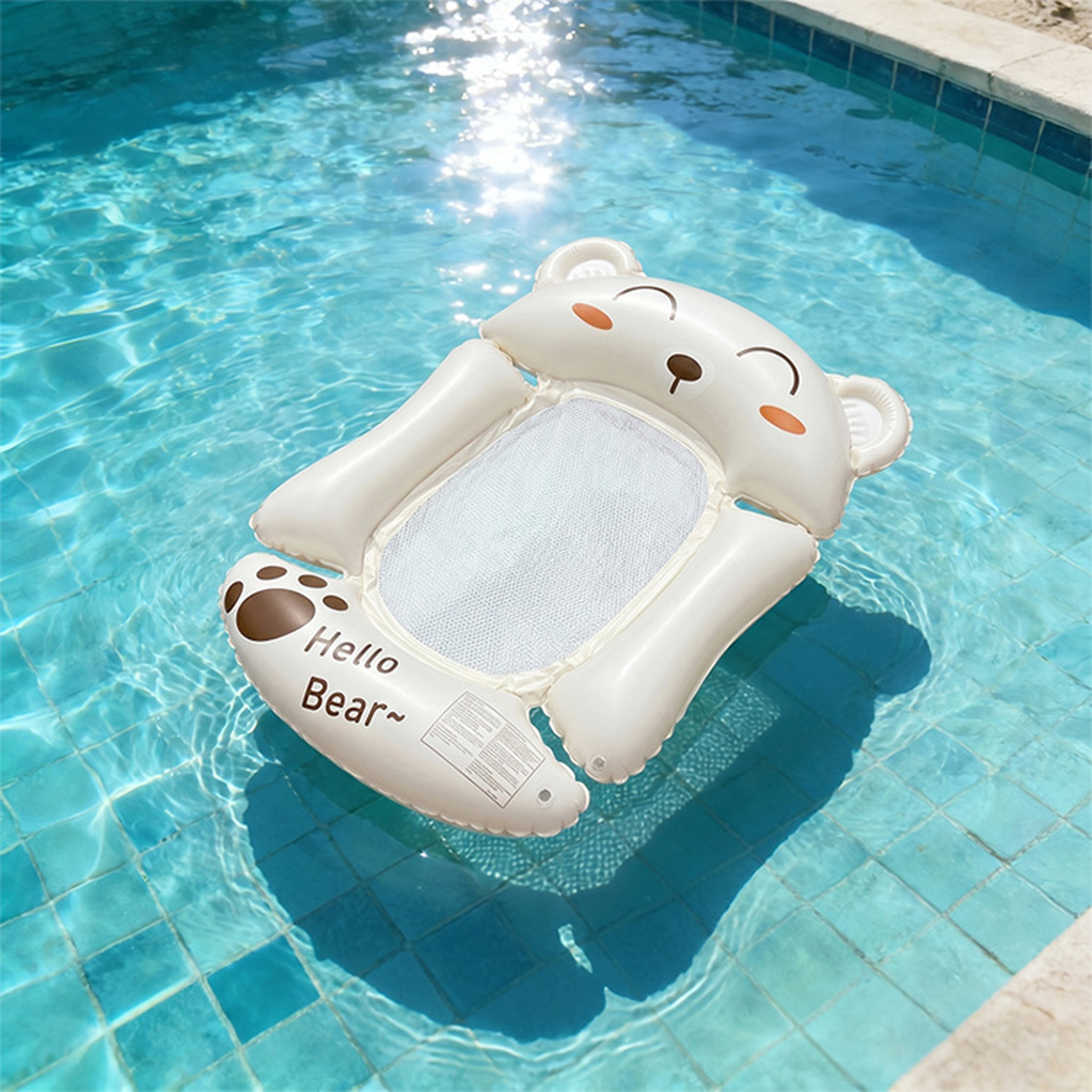 Cute Bear Inflatable Pool Float Thickened PVC Water Floating Bed for Summer Pool Fun – view 7