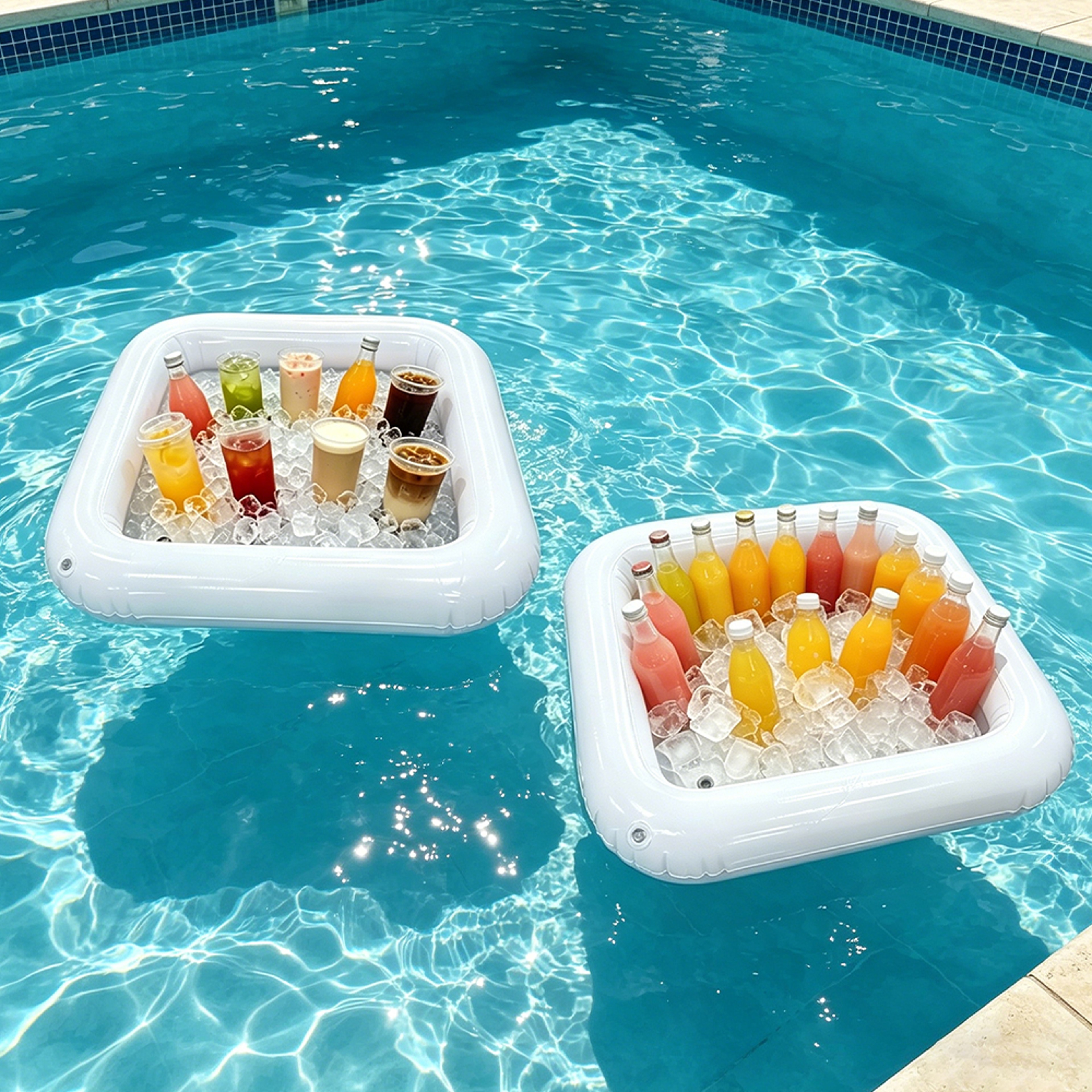 Inflatable Serving Bar Floating Drink Cooler Large Ice Cooler Tray for Pool Parties & BBQs – view 3