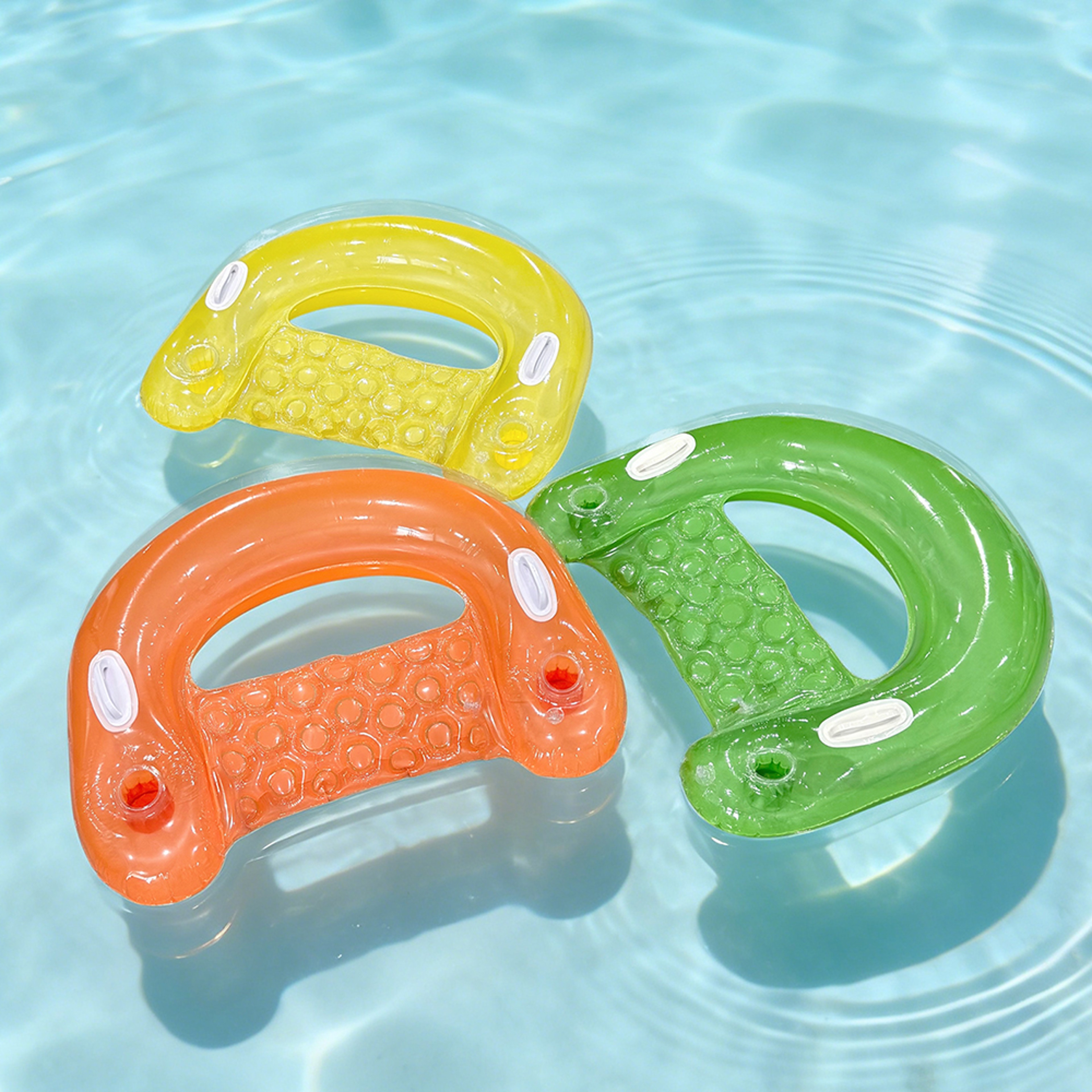 ComfortFloat Inflatable Pool Chair With Cup Holder  Handles For Adults 2