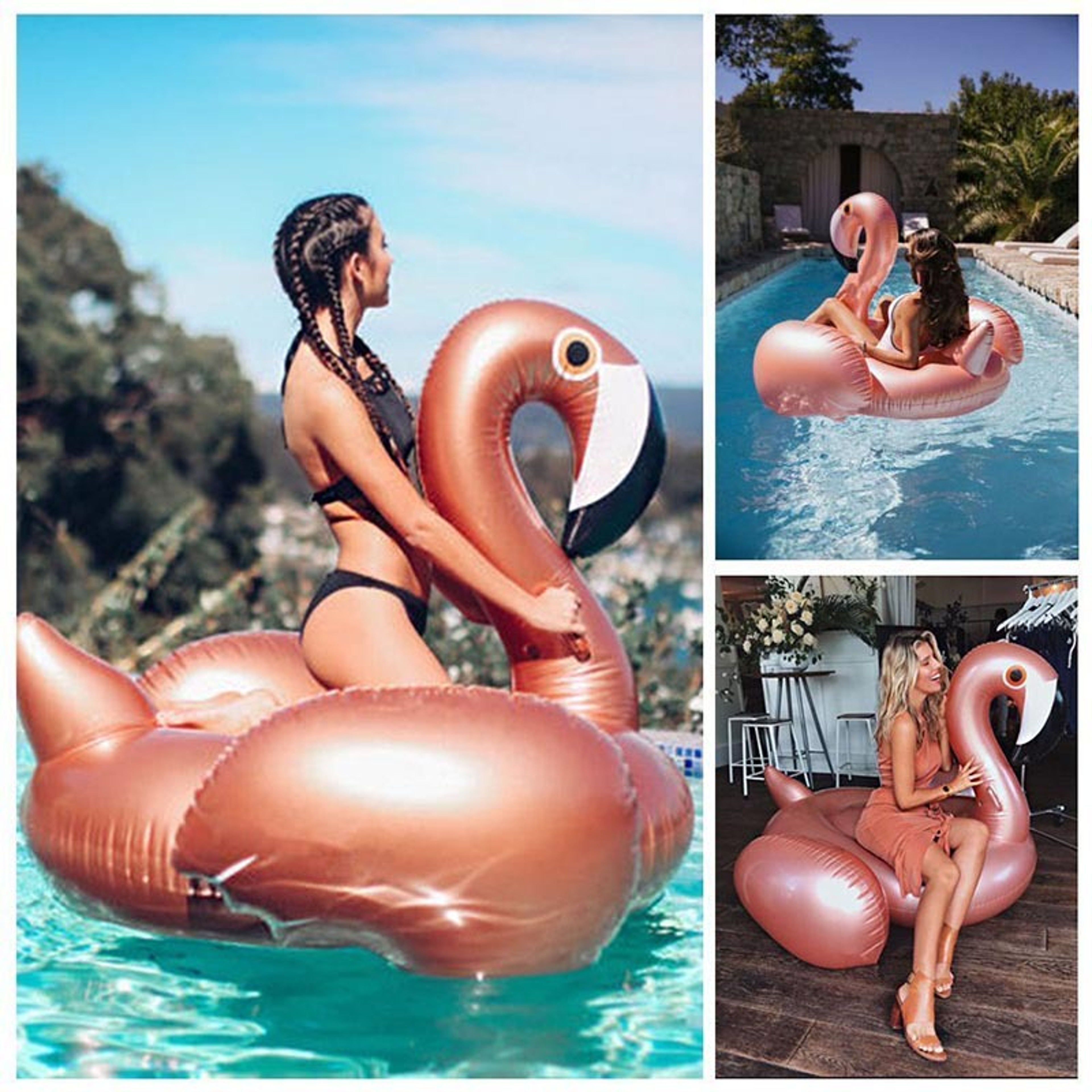 Tropical Flamingo Pool Float Large Inflatable Pool Float for Adults & Summer Pool Parties – view 2
