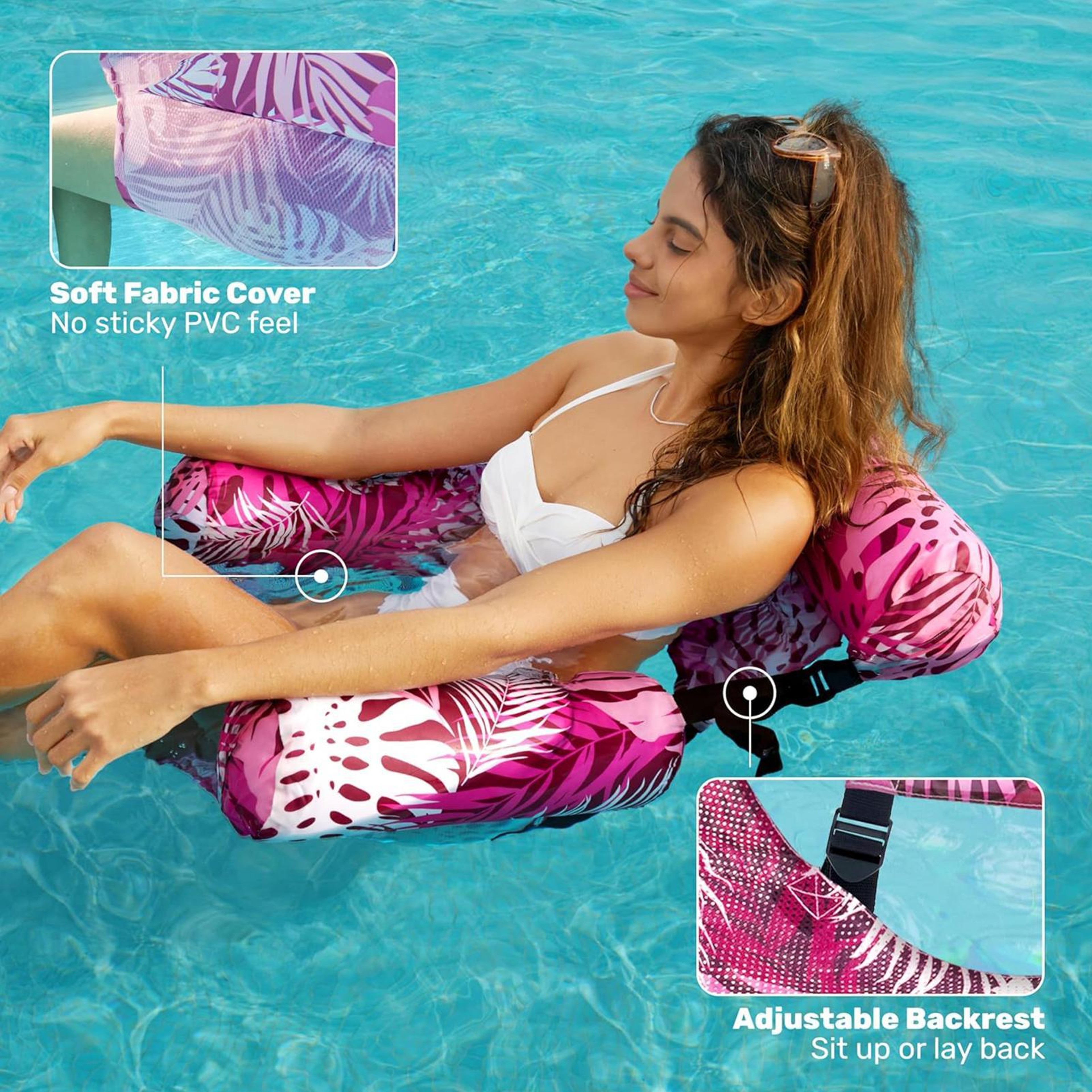 Maple Leaf Inflatable Pool Float Chair Adult Floating Hammock Pool Lounge Chair For Summer Relaxati 1