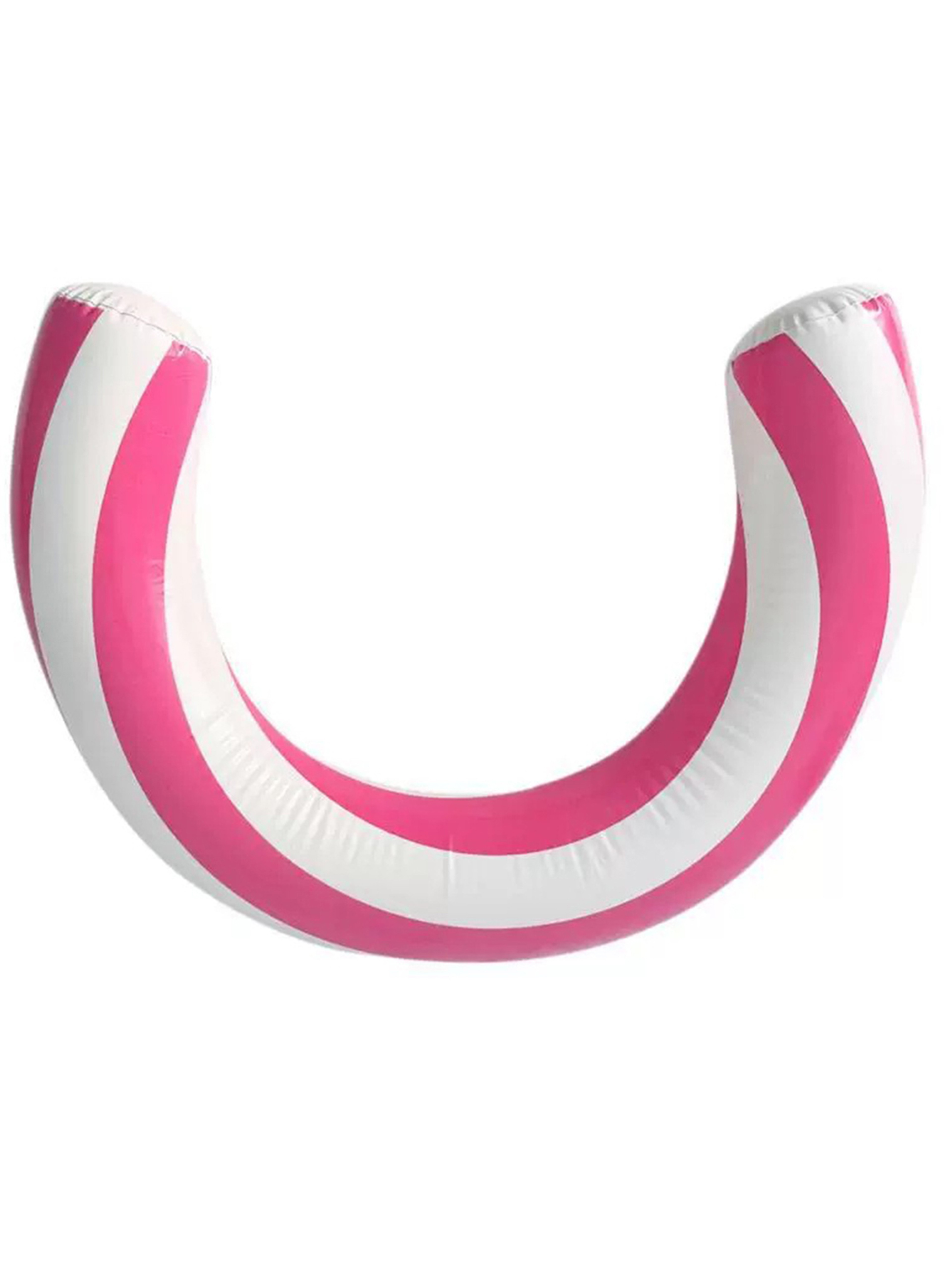Striped U Shaped Pool Float Inflatable Swim Ring for Adults & Summer Beach Fun – view 7