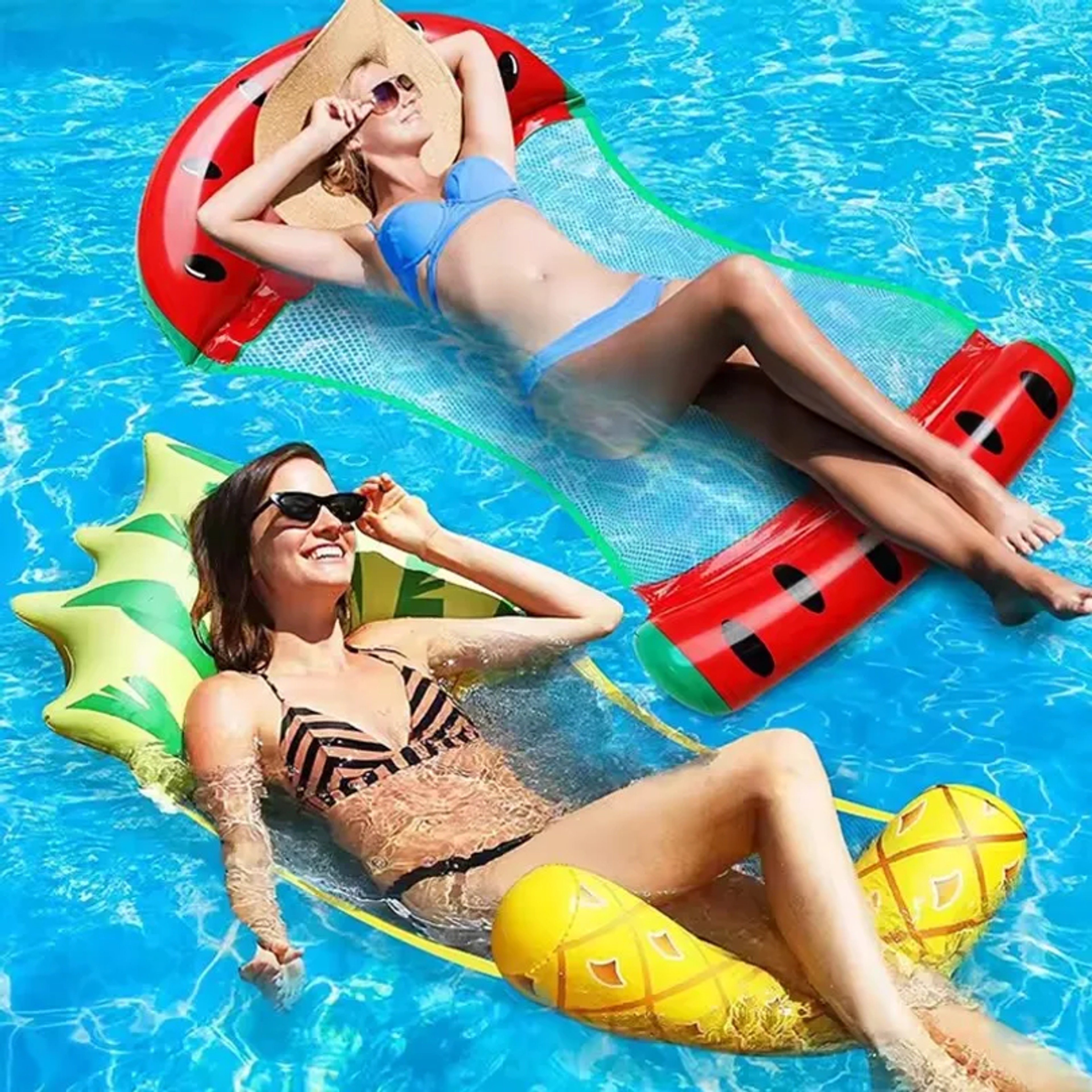 Fruit Splash Inflatable Pool Hammock Foldable Floating Water Hammock Pool Float Chair 0