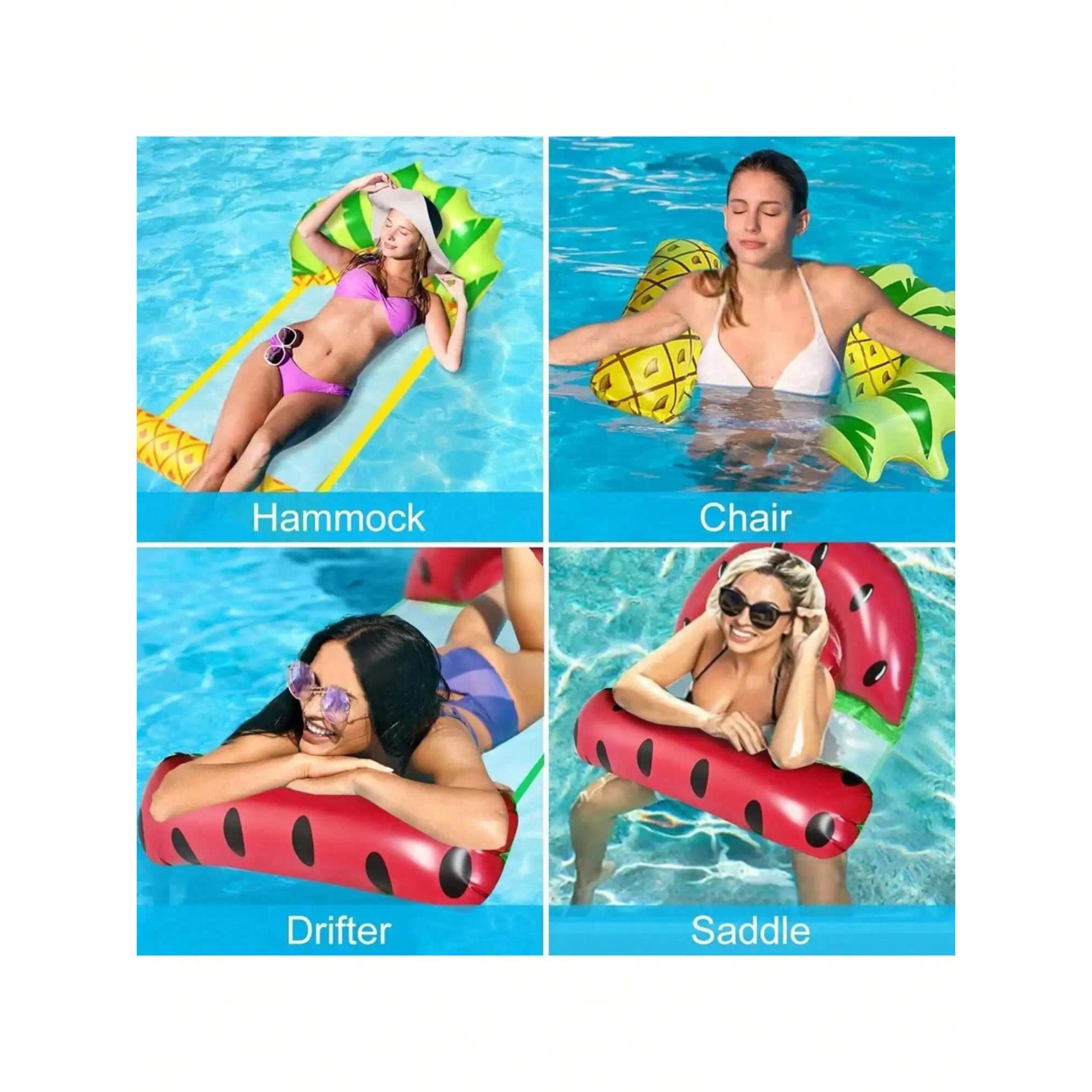 Fruit Splash Inflatable Pool Hammock Foldable Floating Water Hammock Pool Float Chair 3