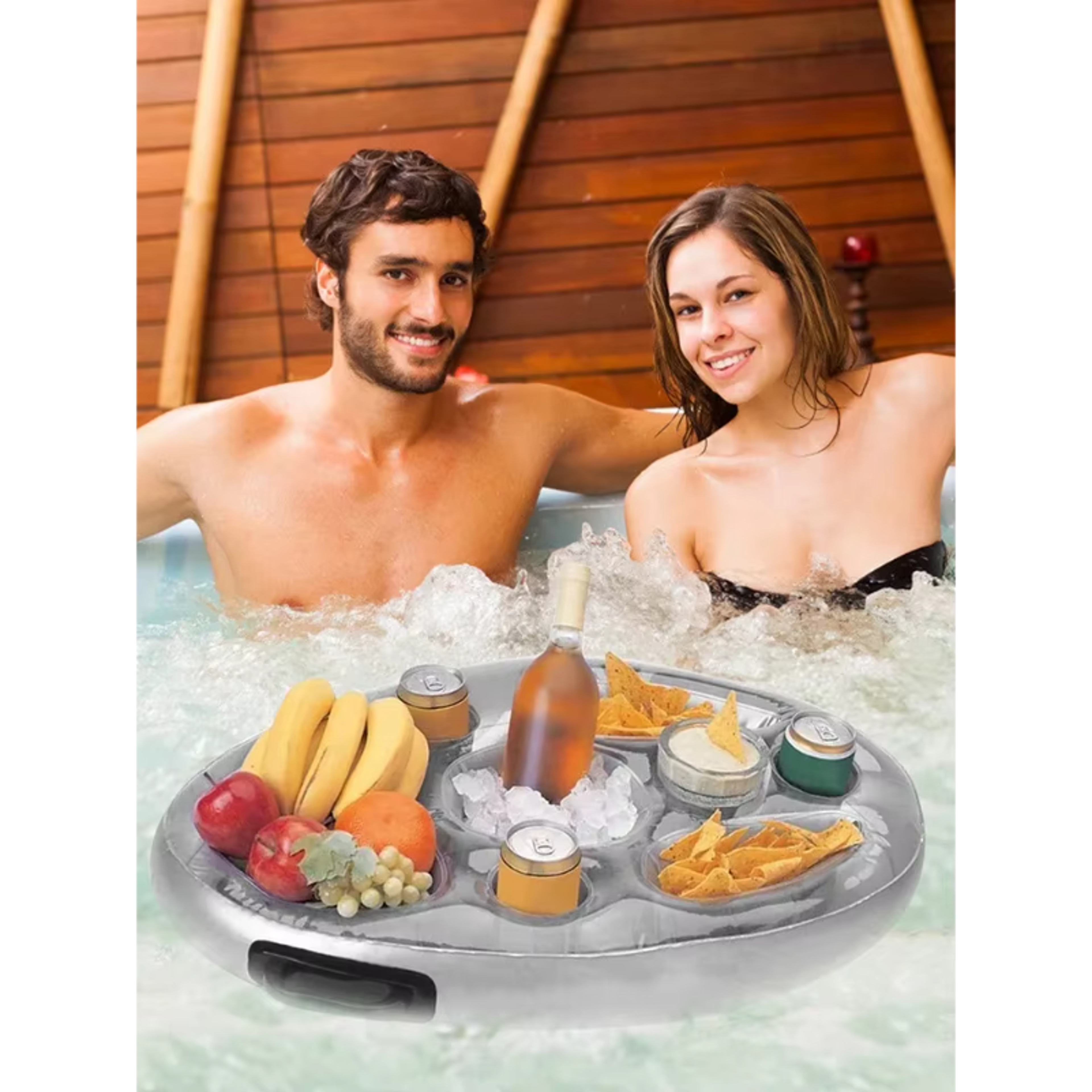 Inflatable Pool Cooler & Floating Drink Holder Tray for Pool Parties, Beach & Lake Fun – view 3