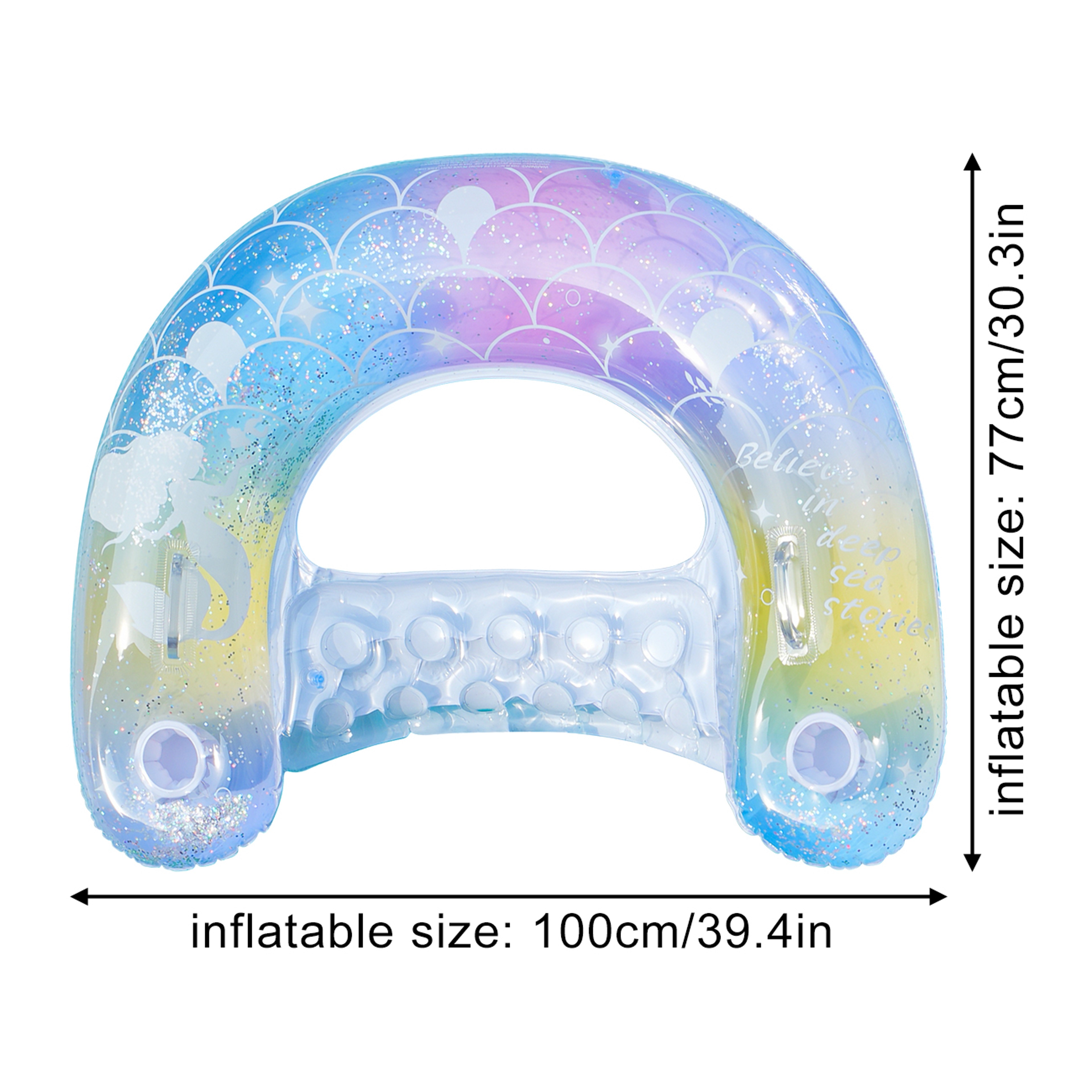 Sparkling Inflatable Pool Float U Shaped Pool Hammock Lounge Chair for Adults – view 5