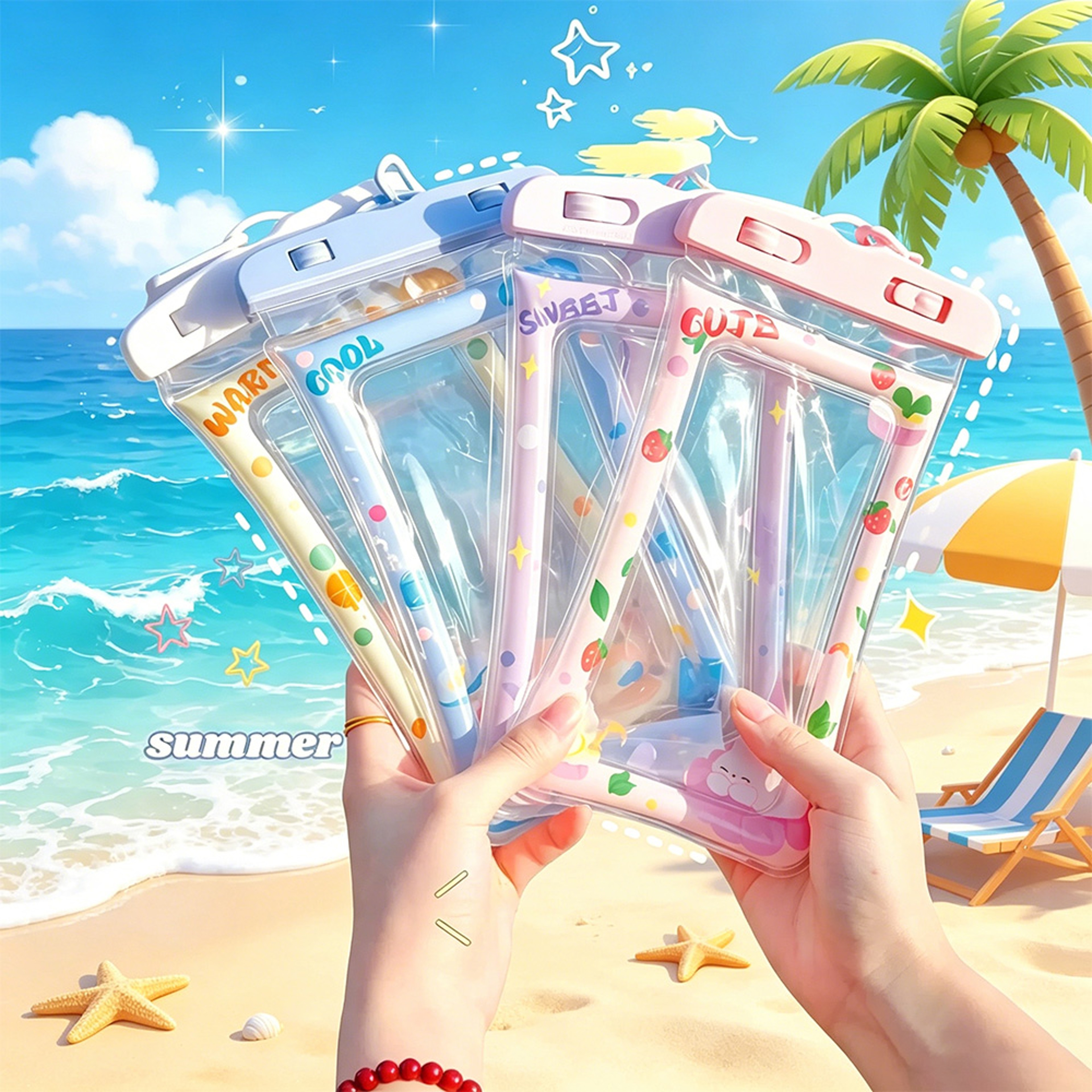 Floating Waterproof Phone Pouch With Touch Screen Dry Bag  Lanyard For Beach Swimming  Snorkeling 0