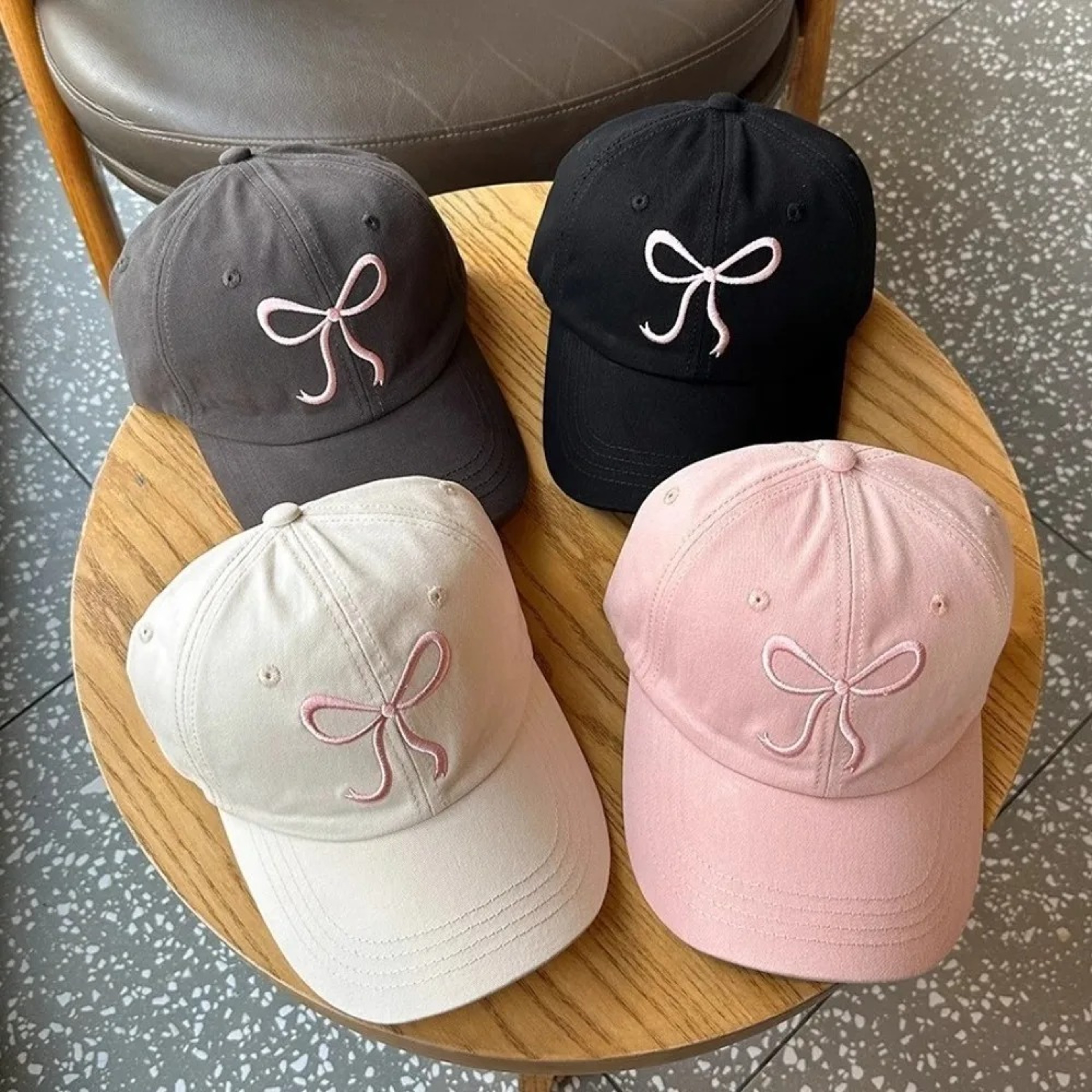Sweet Bow Embroidered Womens Baseball Cap Soft Cotton Adjustable Sun Hat Snapback – view 3