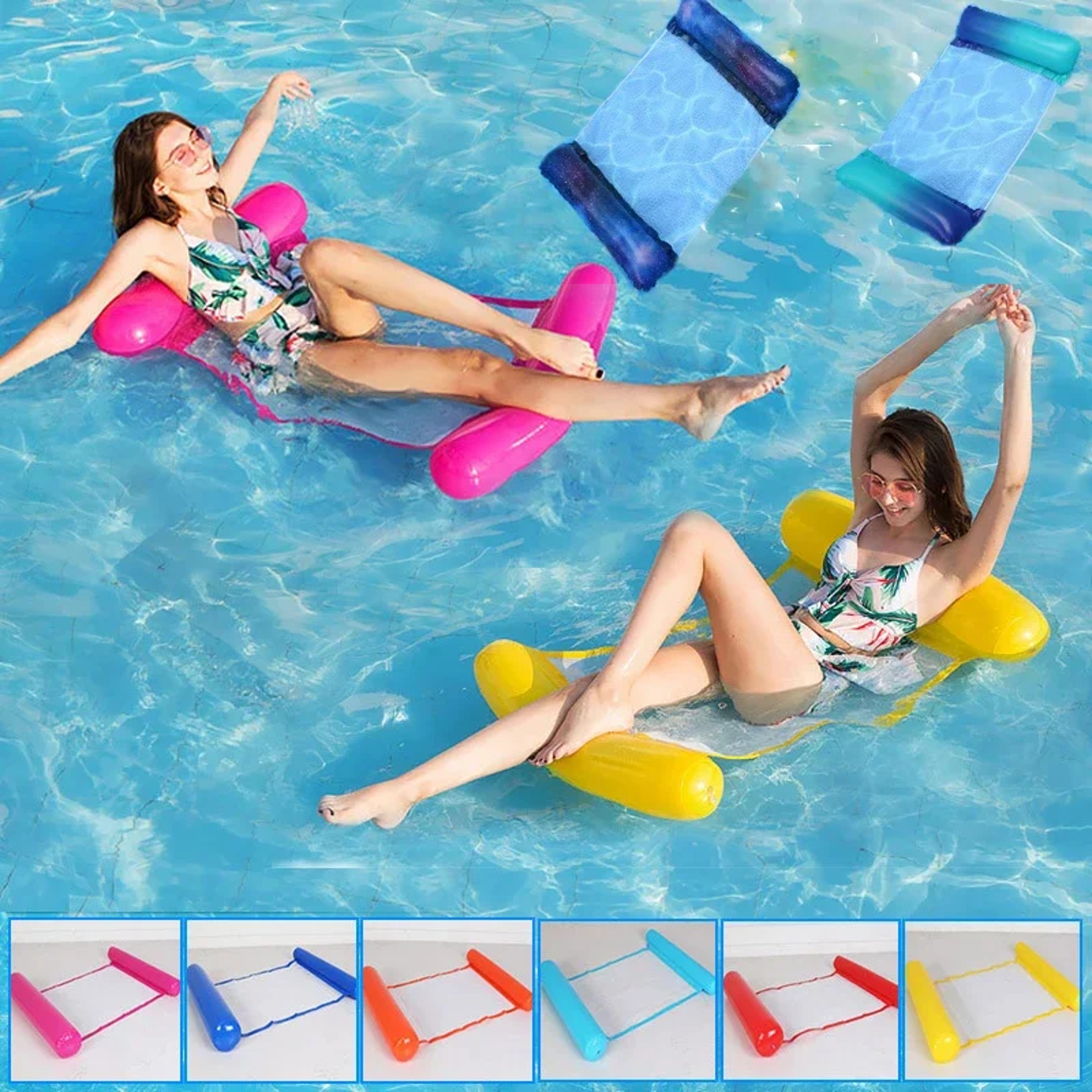 Luxury Water Hammock Recliner Inflatable Pool Float For Beach Lake  Pool Relaxation 0