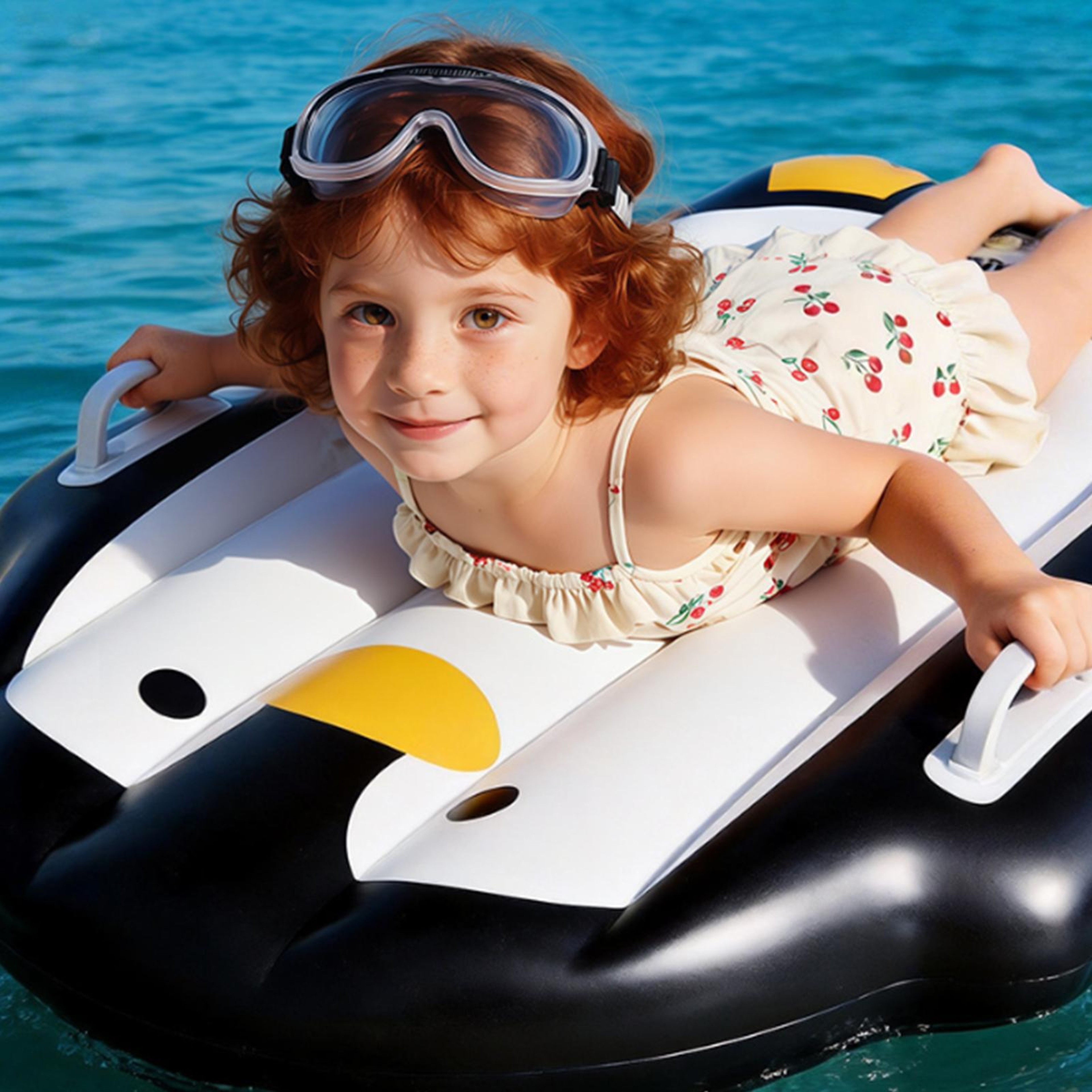 Cute Penguin Kids Inflatable Surfboard With Handle Portable Inflatable Body Board For Beach  Pool F 4