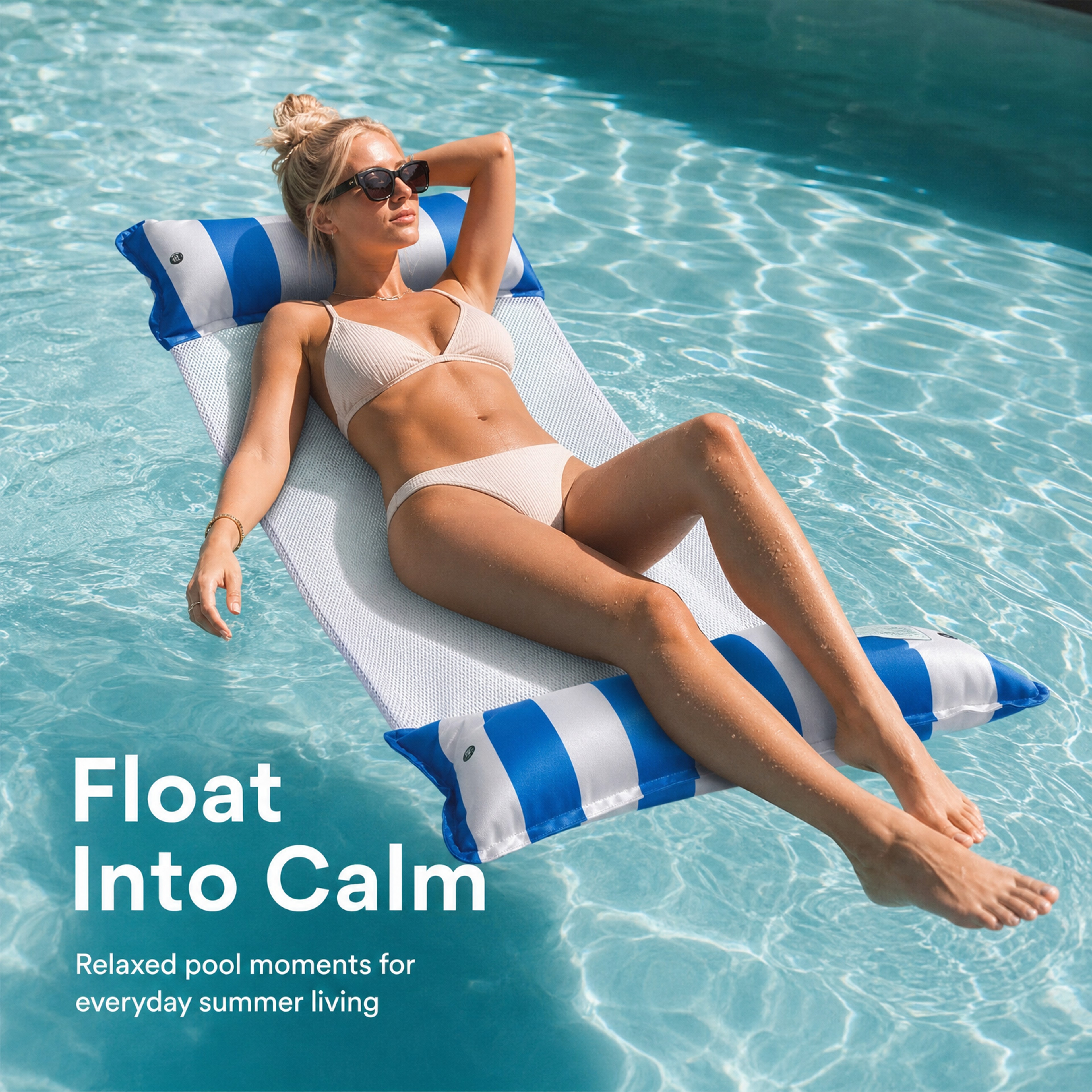 Stable Inflatable Pool Float Mat Thick PVC Double Tube Adult Pool Lounger For Beach  Pool 0