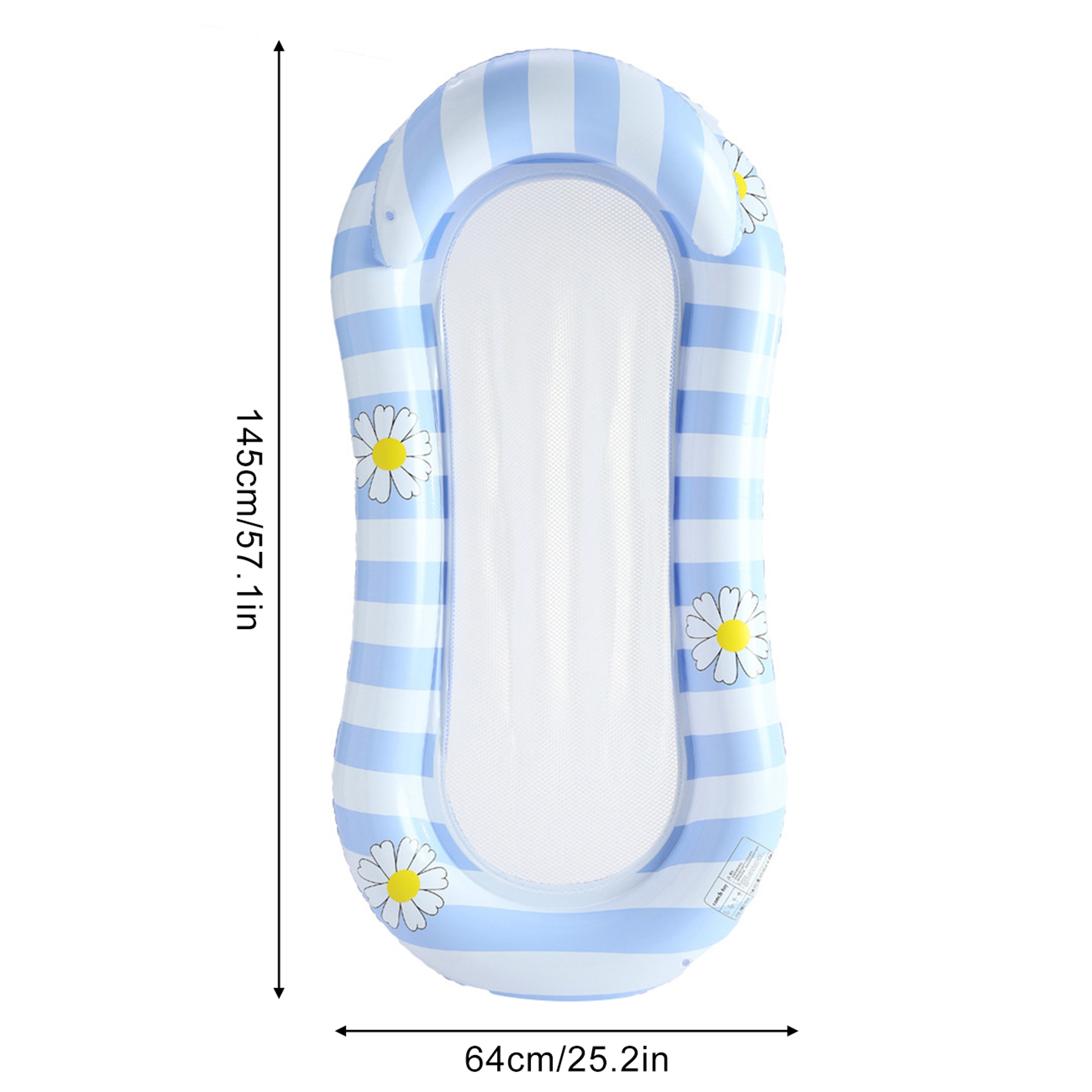 Inflatable Pool Float Mat With Headrest Adult Pool Hammock Lounge Chair For Relaxing  Sunbathing 5