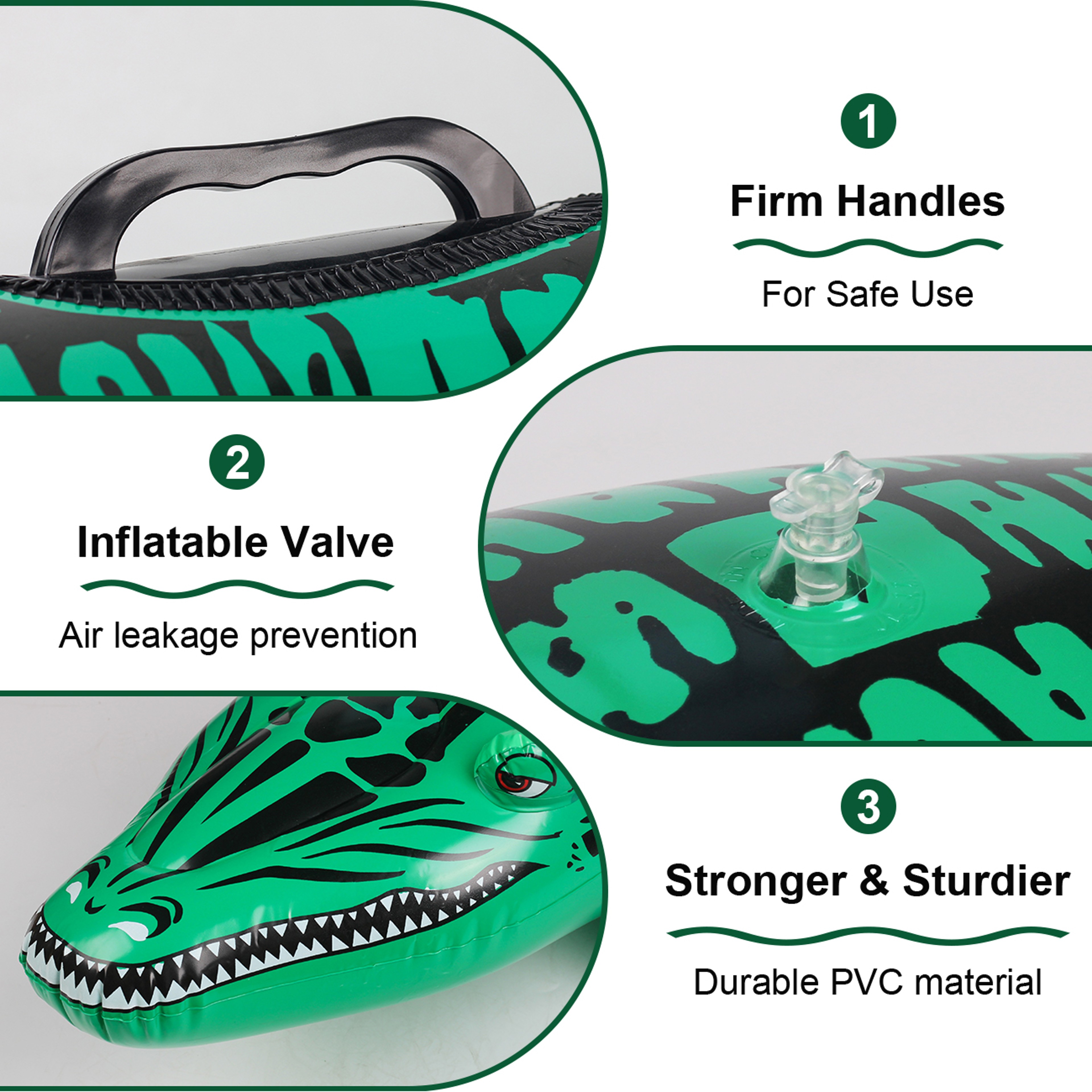 Adventure Crocodile Pool Float Ride On With Handles For Kids  Adults 2