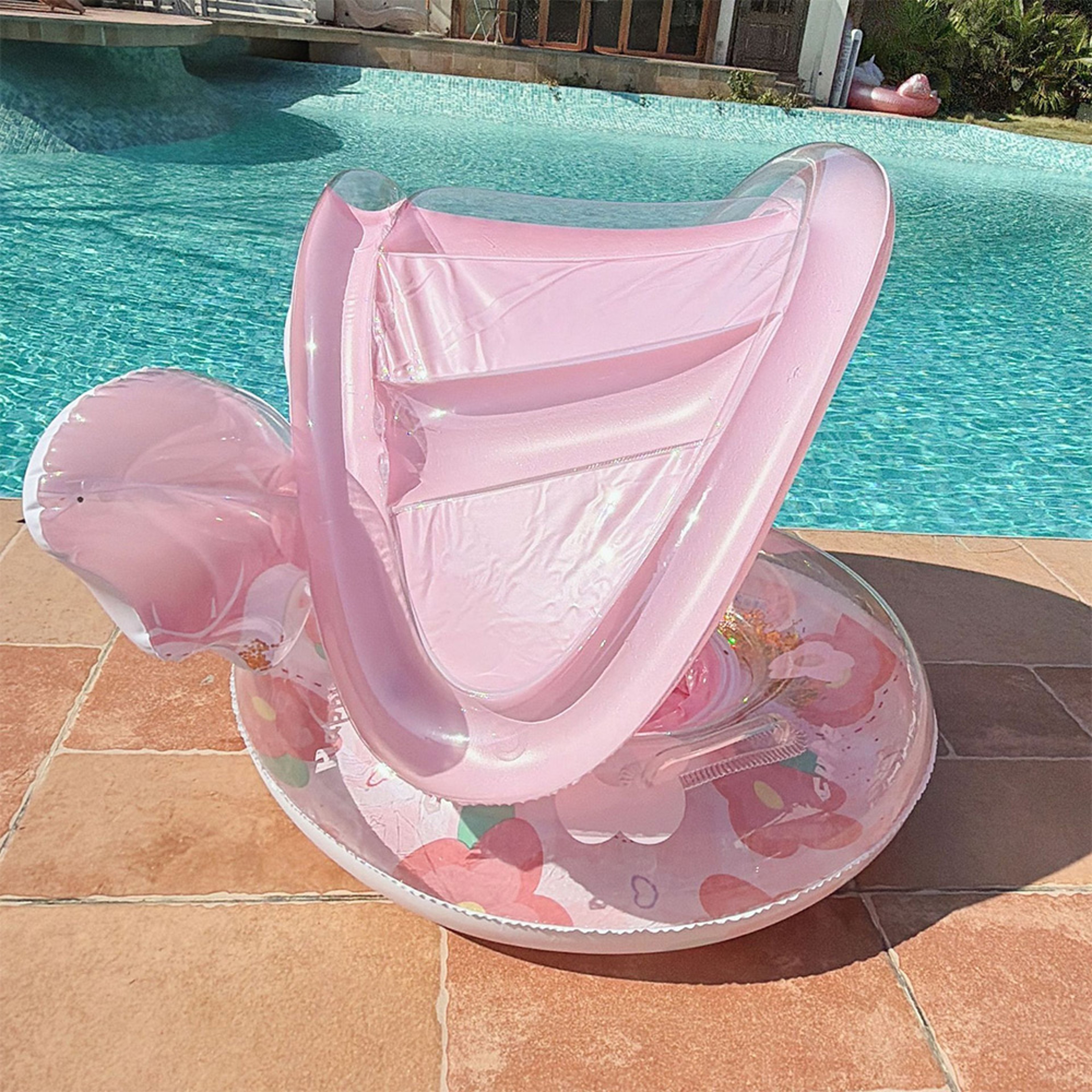 SunShield Inflatable Pool Float Swim Ring with Canopy for Summer Pool & Beach Fun – view 4