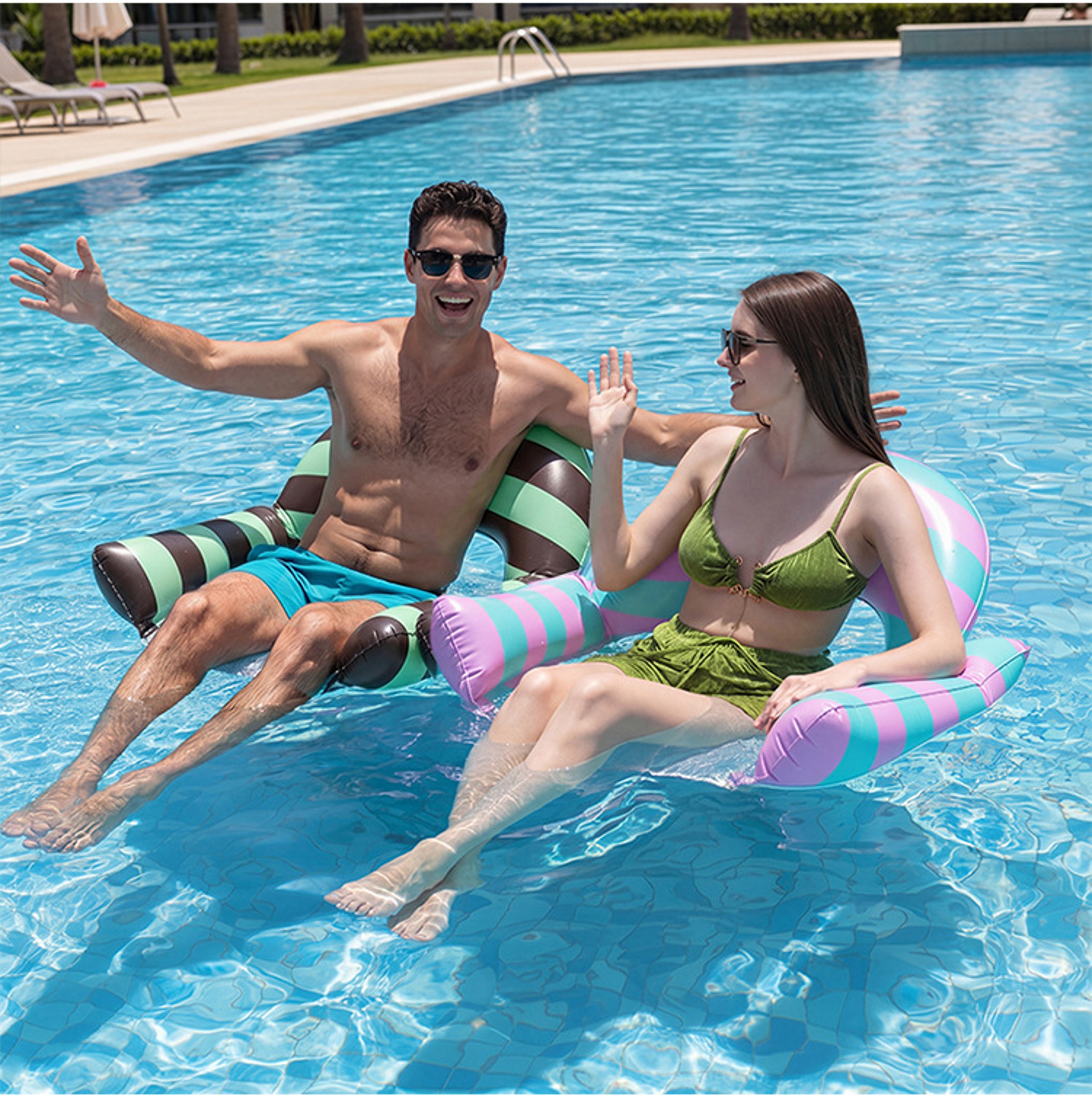 Inflatable Pool Float Water Hammock Lounge Chair For Swimming Pools Beach  Lake Relaxation 0