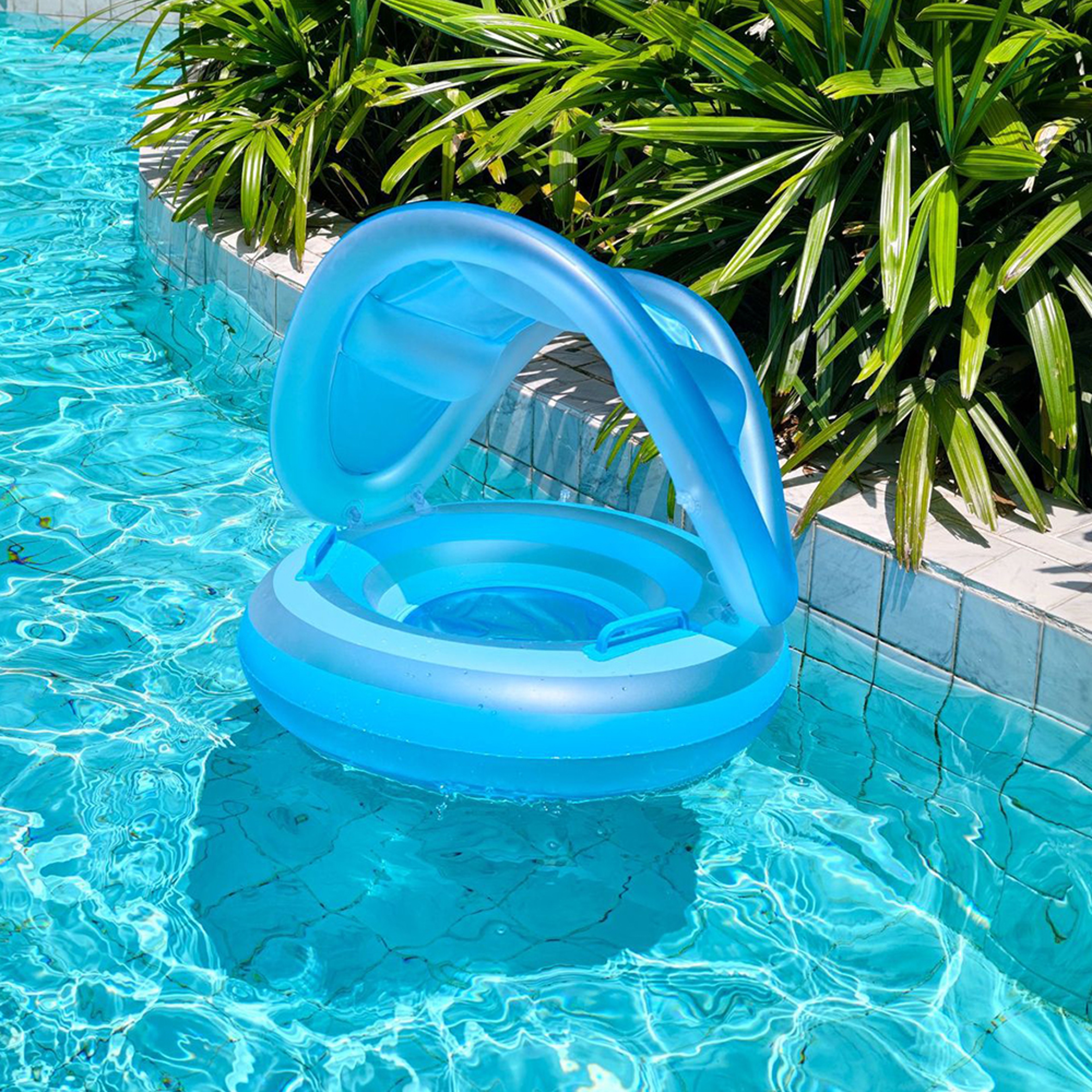 Inflatable Swimming Ring With Handles Pool Float Swim Tube For Beach And Summer Water Fun 0