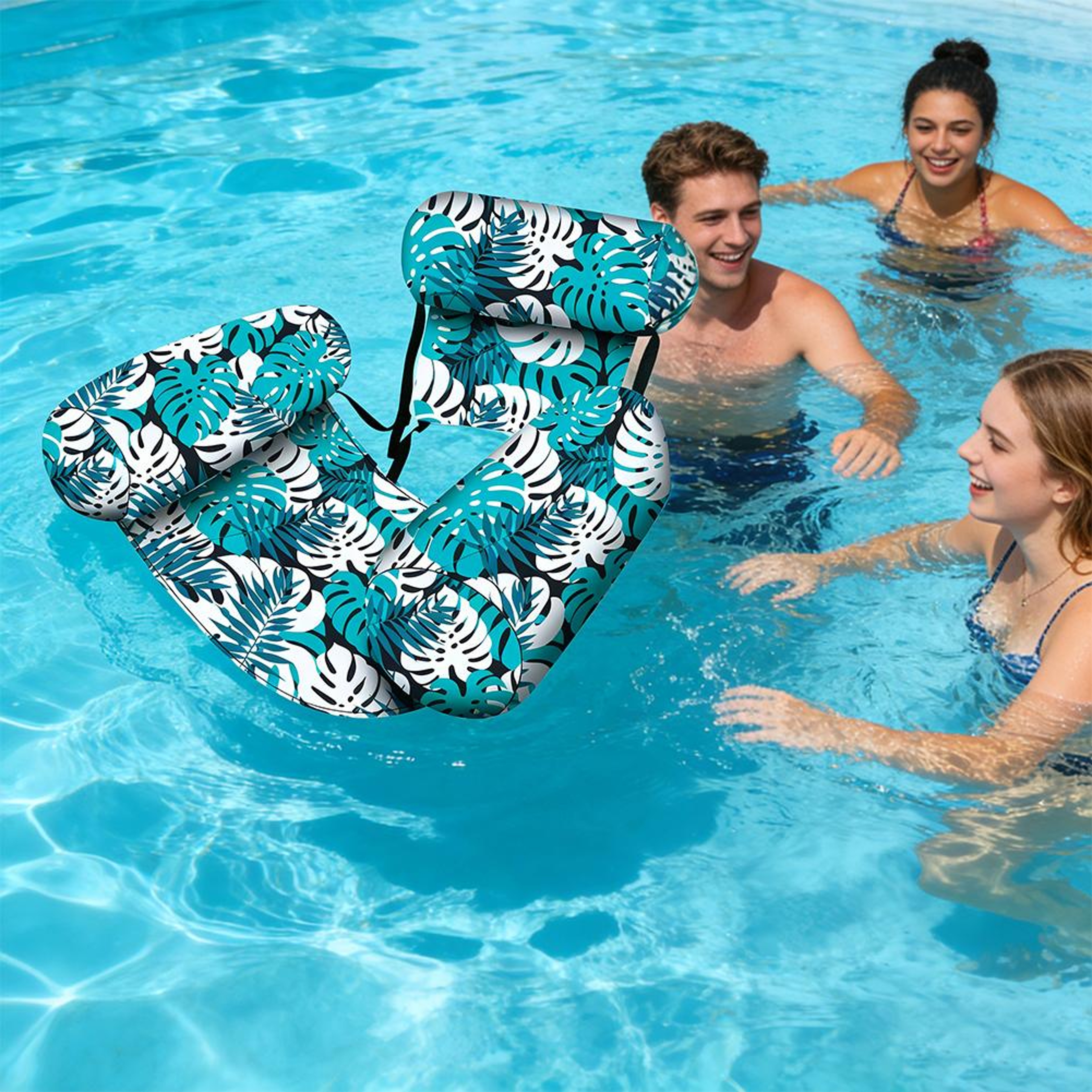 Inflatable Pool Float Chair With Backrest Foldable Pool Float Seat For Pool Beach And Lake Relaxati 0