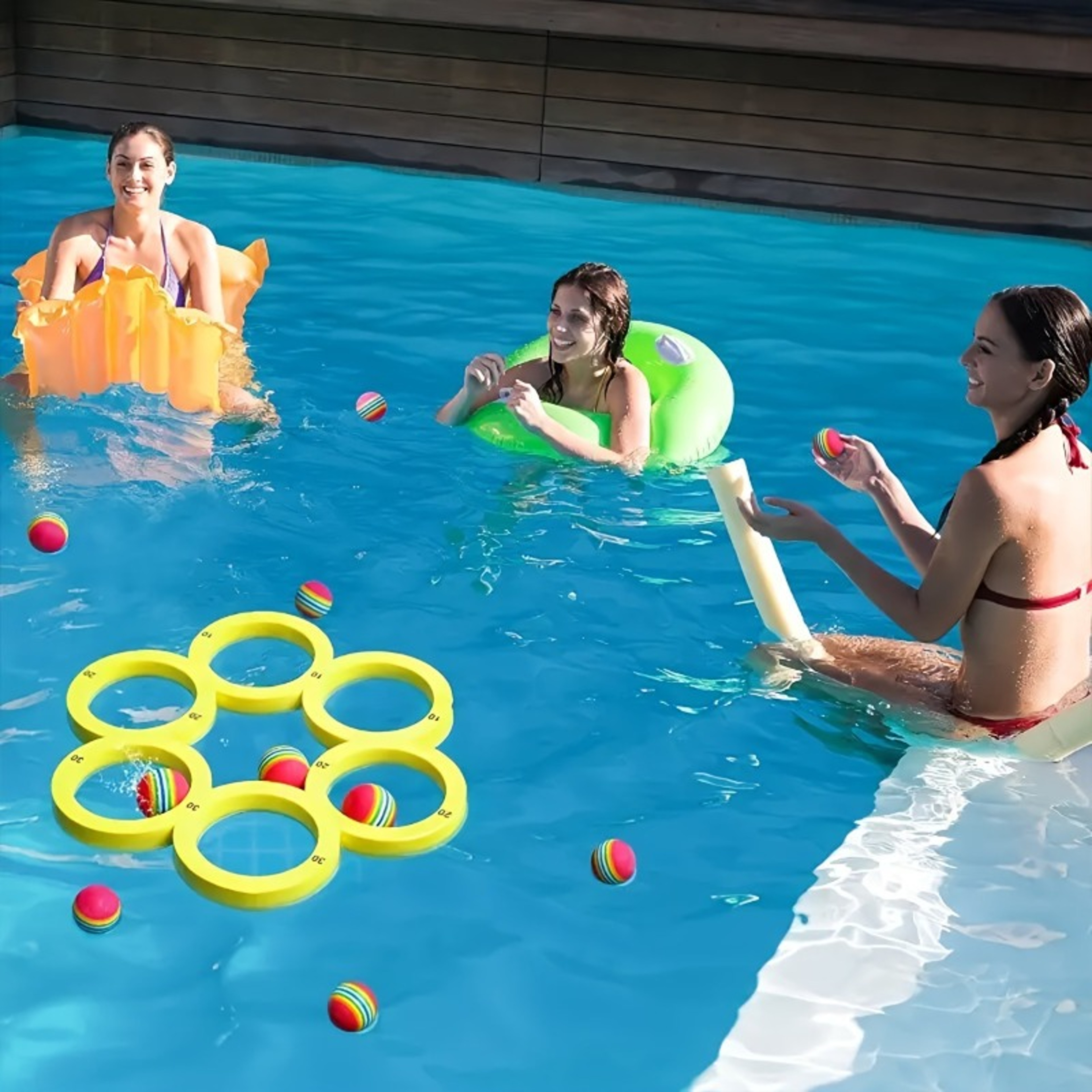 Floating Pool Ring Toss Game EVA Pool Toy with Scoring Rings for Kids & Family Water Fun – view 2