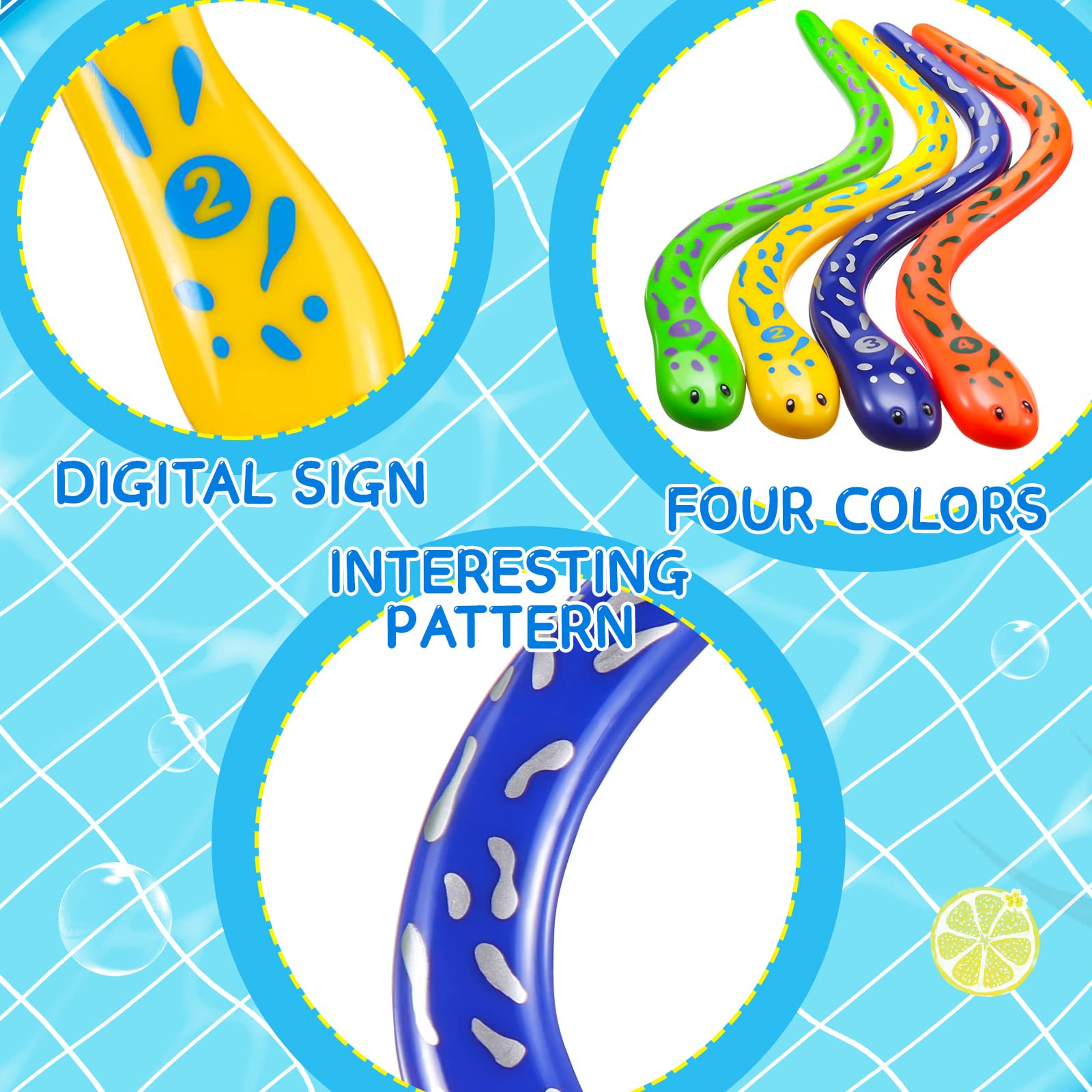 Dive Toys Water Snake Pool Dive Game Set For Kids And Family Fun 3
