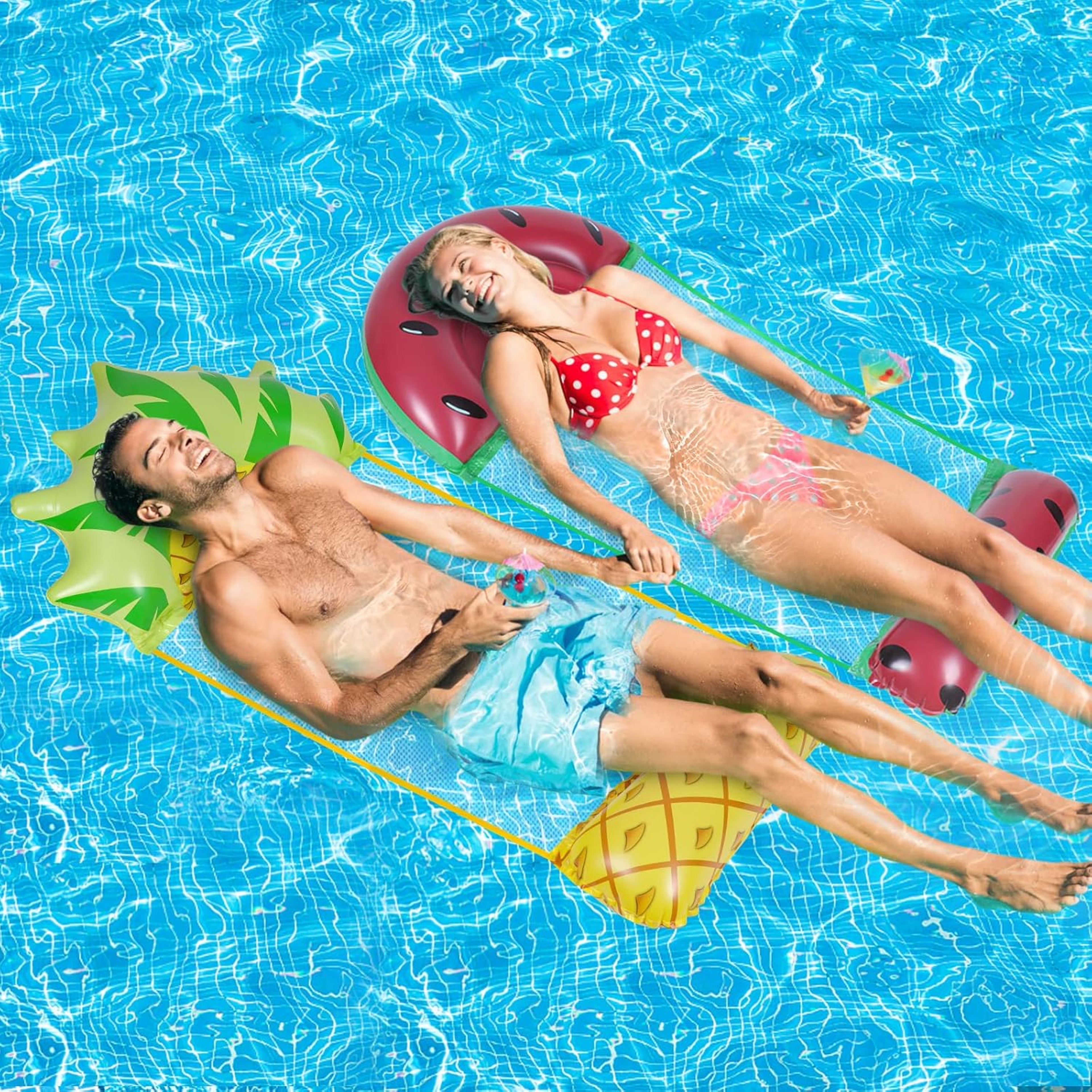 Pool Hammock Float Inflatable Pool Lounge Chair For Swimming Pools Beaches  Lakes 3