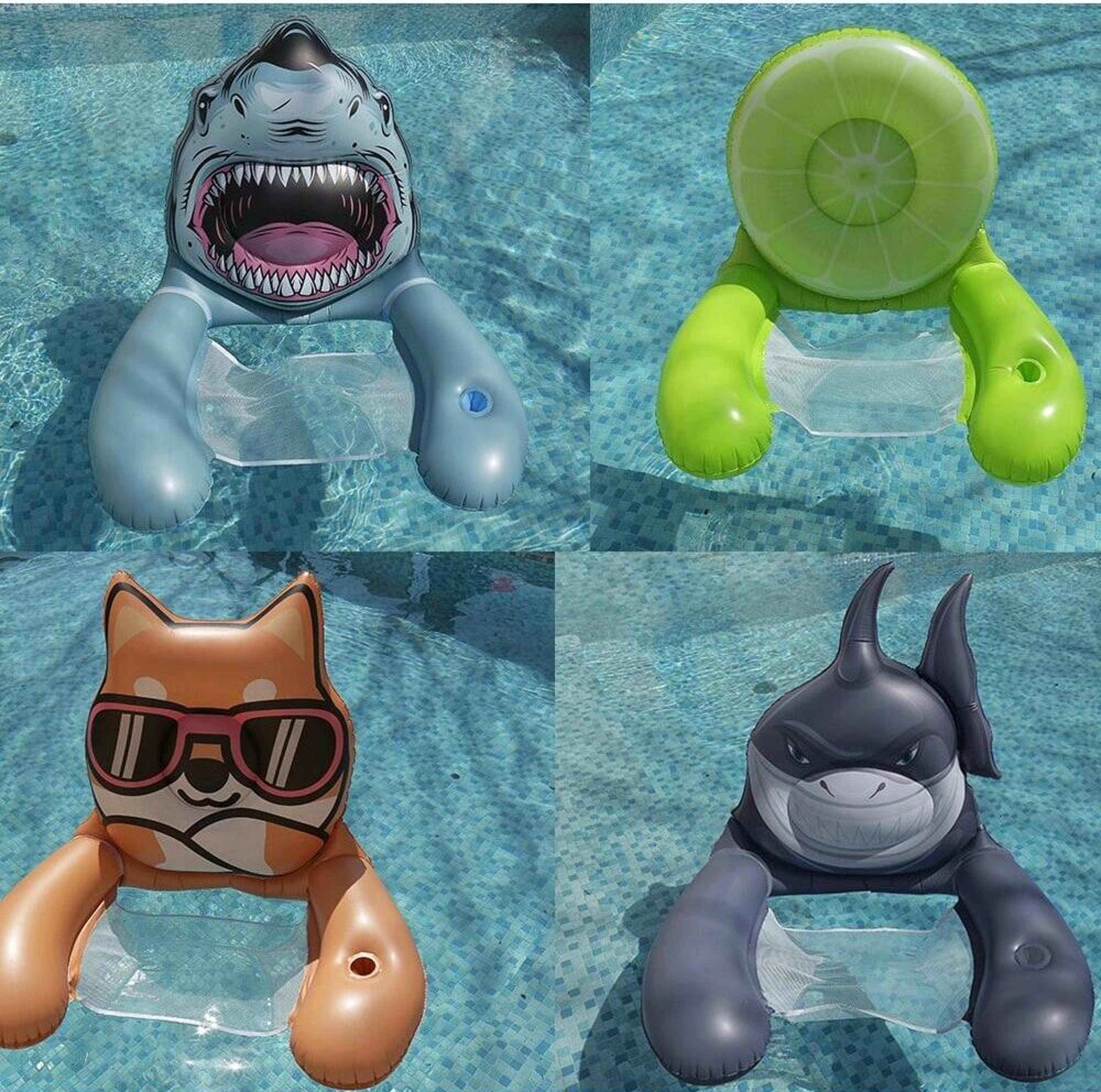Inflatable Pool Float Chair with Soft Sling Fabric for Adults Floating Pool Lounge Water Seat – view 1