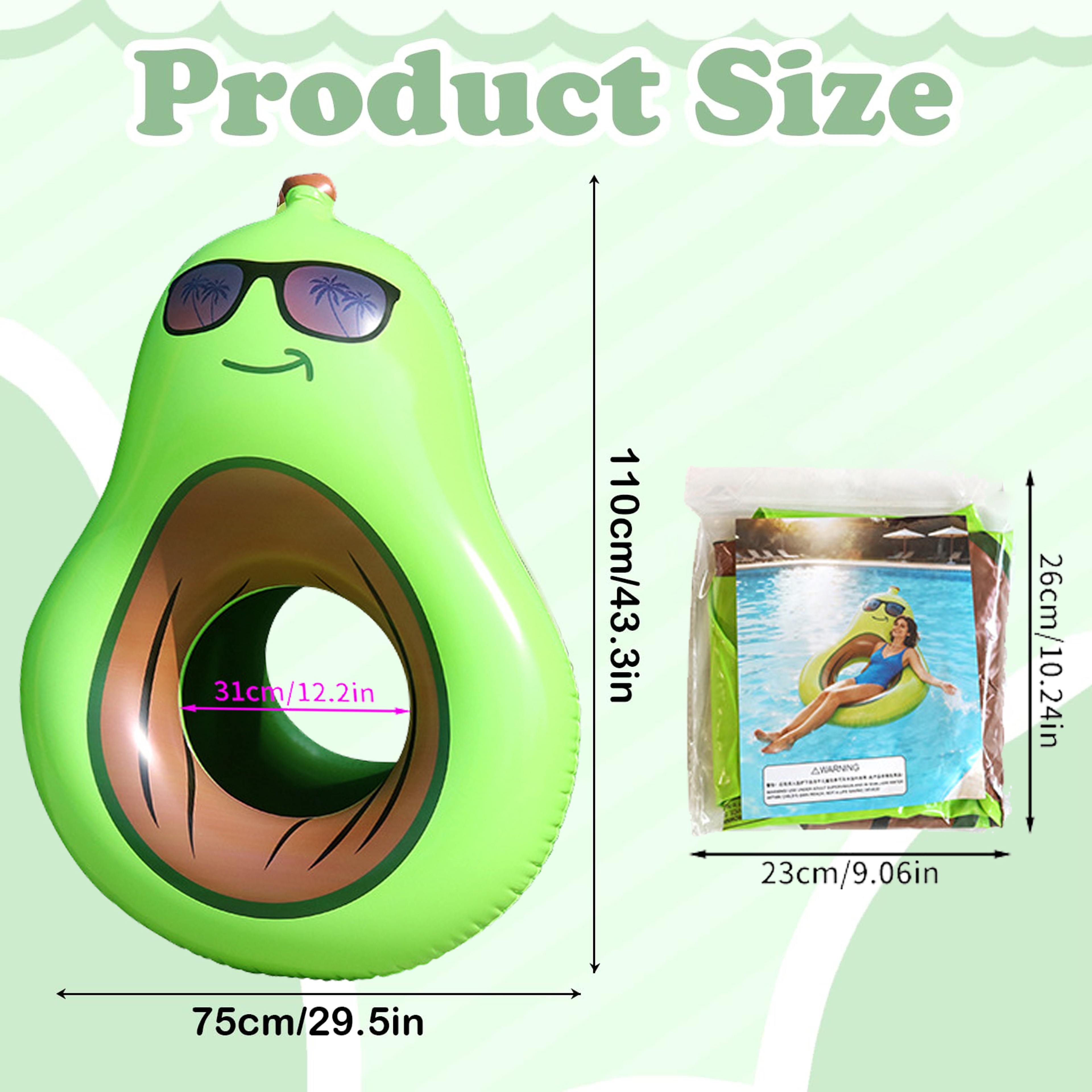 Avocado Inflatable Pool Float Pool Lounger Chair For Beach Lake  Summer Water Fun 1