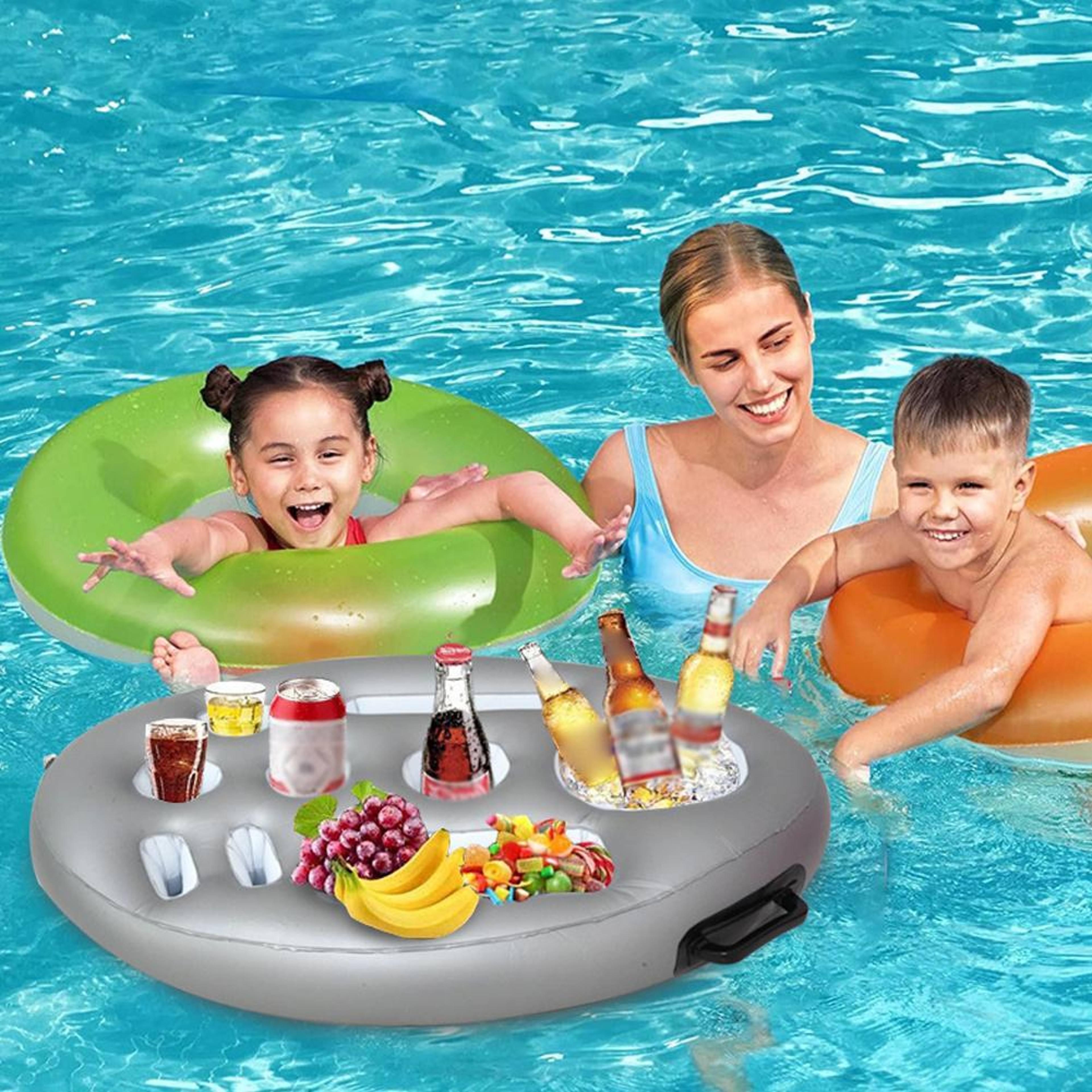 Floating Pool Bar Inflatable Drink Holder & Pool Cooler Float for Snacks and Beverages – view 6