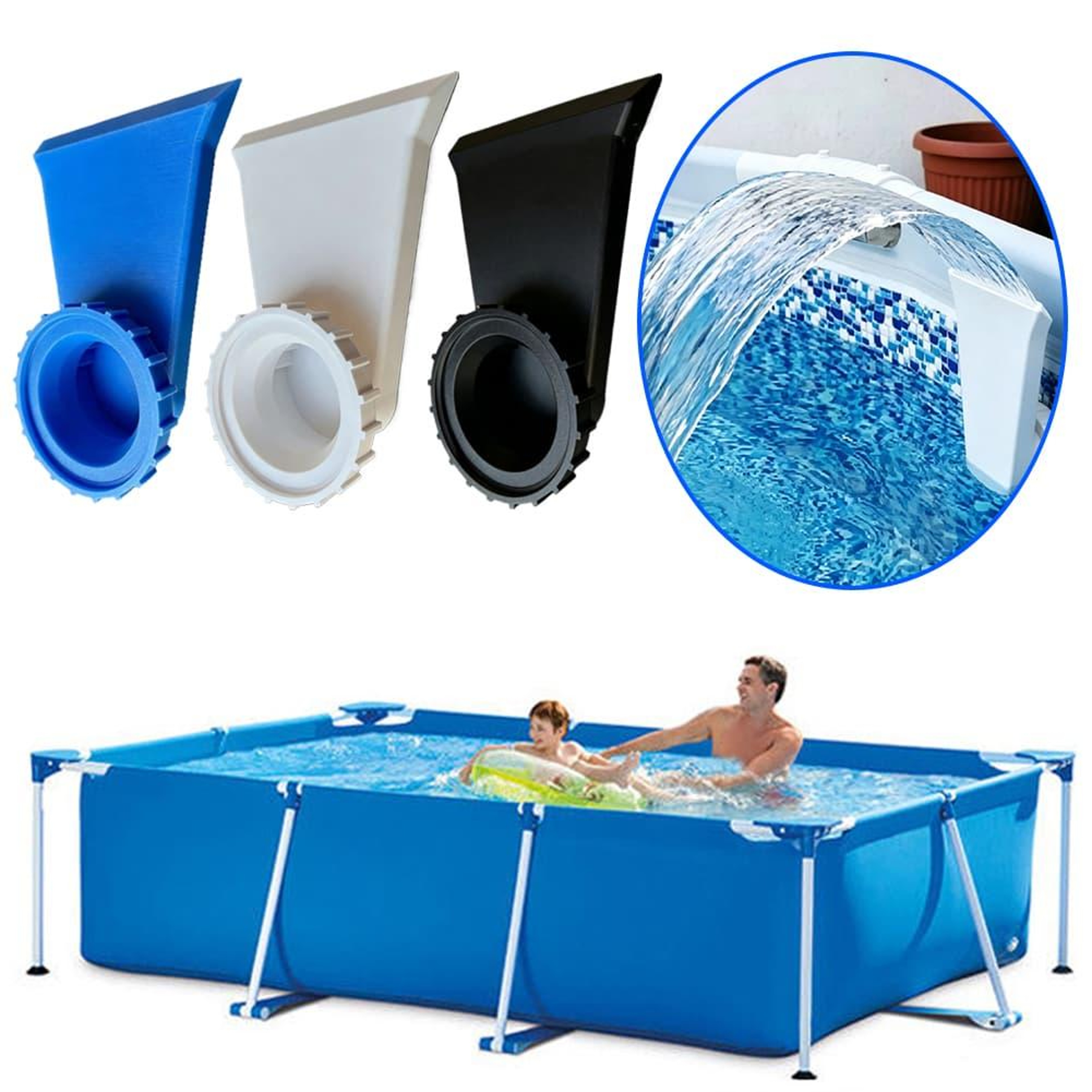 Adjustable Pool Waterfall Fountain Bracket For Above Ground Pool Fountain Easy No Tool Installation 4