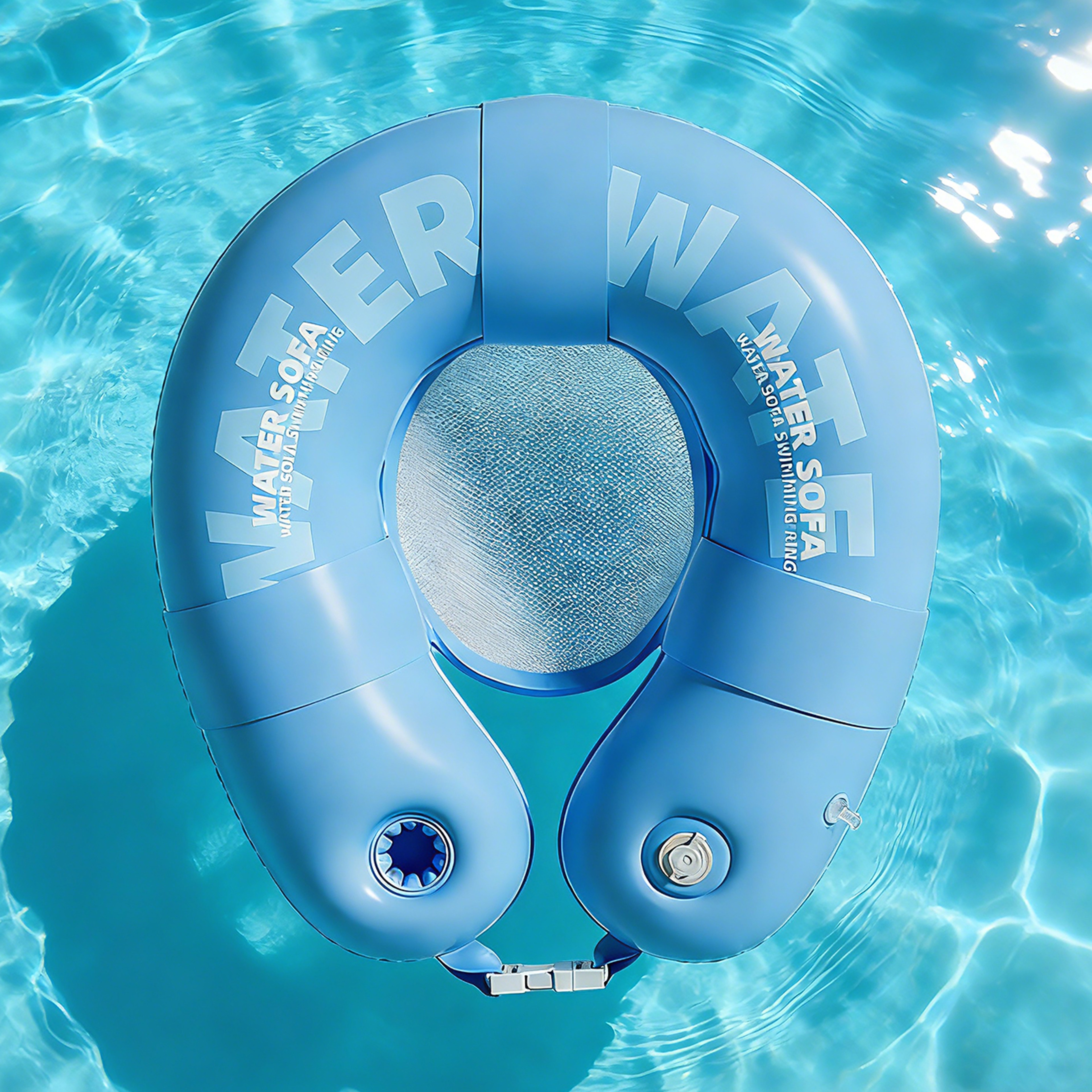 ComfortFloat Inflatable Pool Float Lounger With Cup Holders For Pool Beach  Lake Relaxation 3