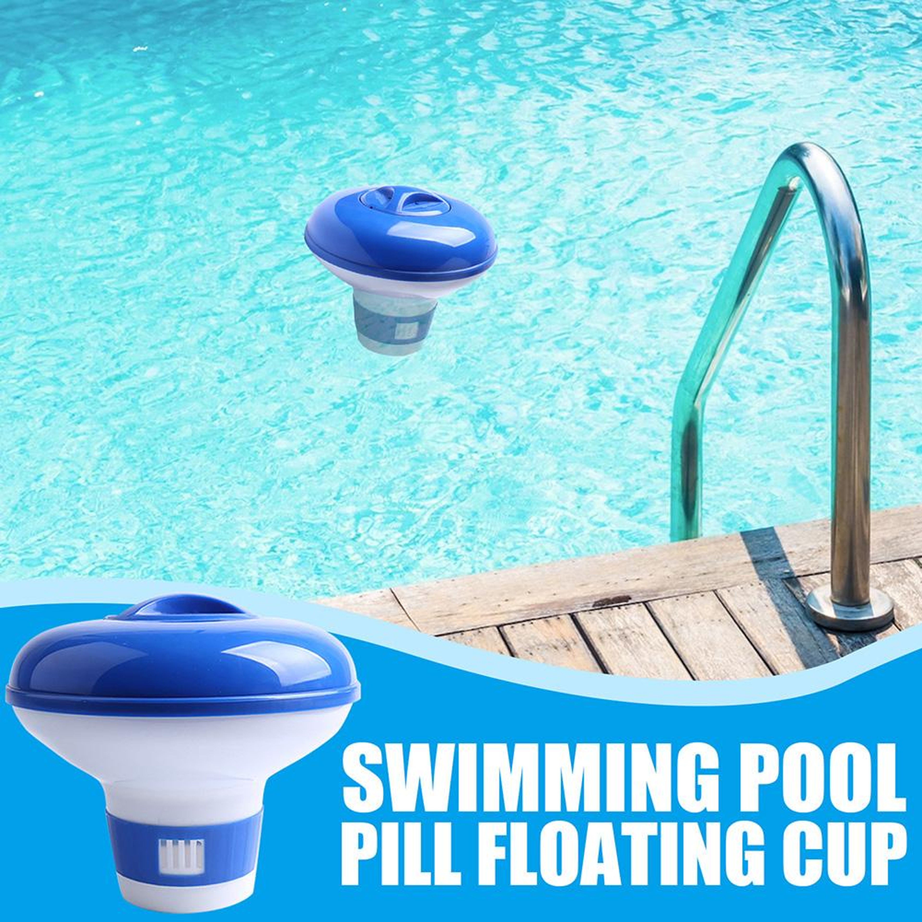 Floating Chlorine Dispenser for Pools & Spas Adjustable Pool Chlorine Floater Chemical Tablet Holder – view 1