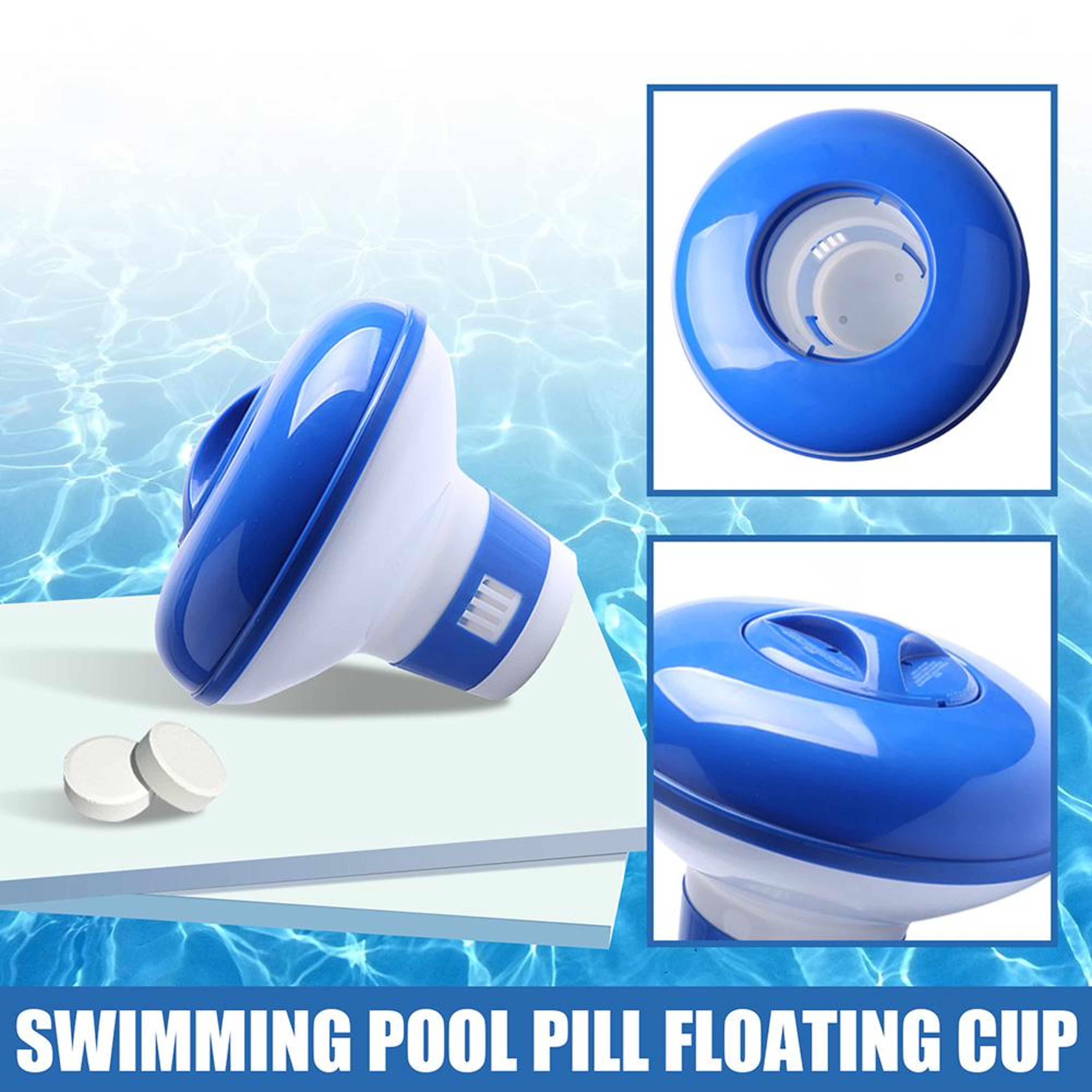 Floating Chlorine Dispenser for Pools & Spas Adjustable Pool Chlorine Floater Chemical Tablet Holder – view 2