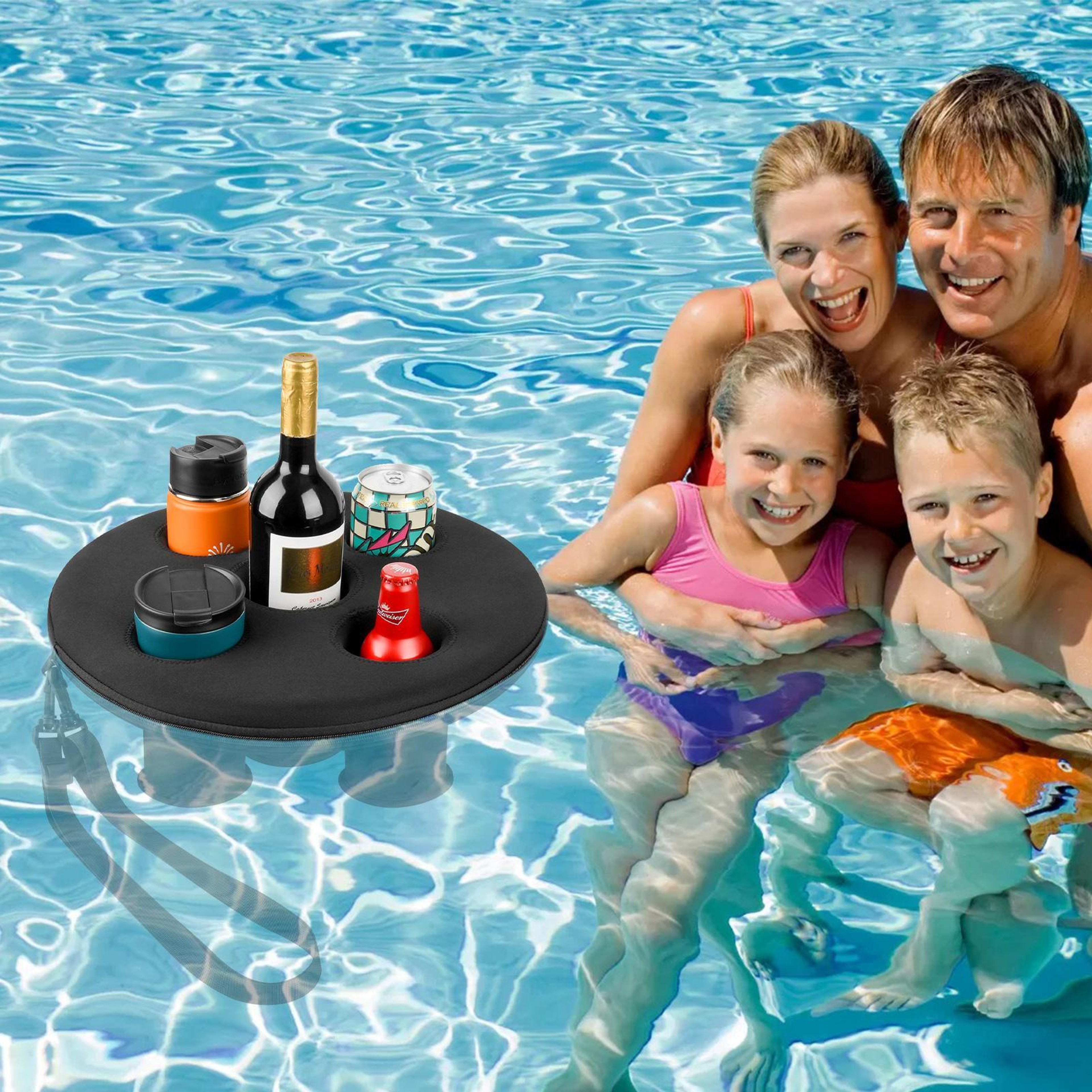 Floating Pool Cup Holder with Drink Slots Floating Pool Cup Holder for Pool, Beach & Hot Tub Fun – view 2