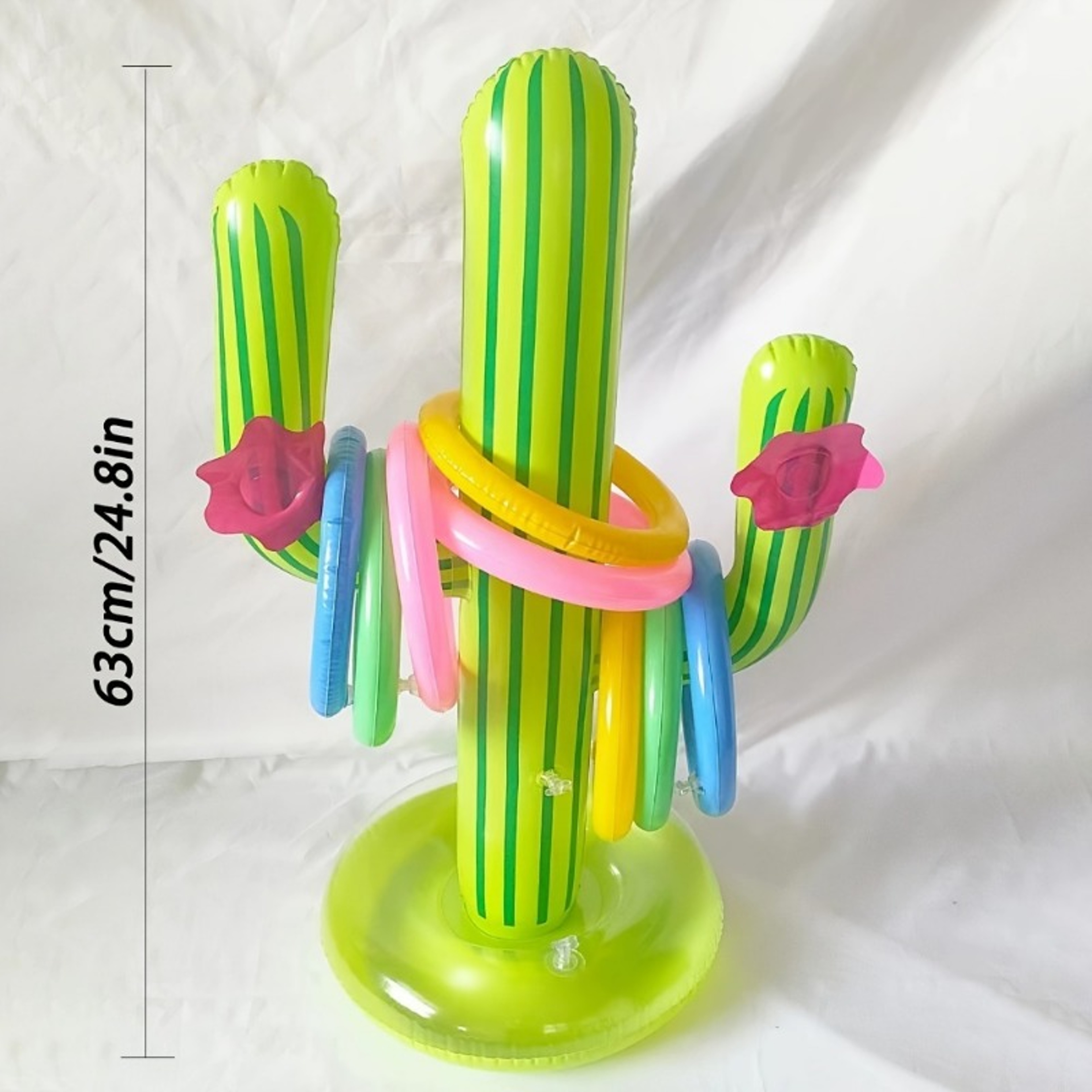 Inflatable Ring Toss Game Cactus Set Floating Pool Party Games For Summer Beach  Family Fun 5