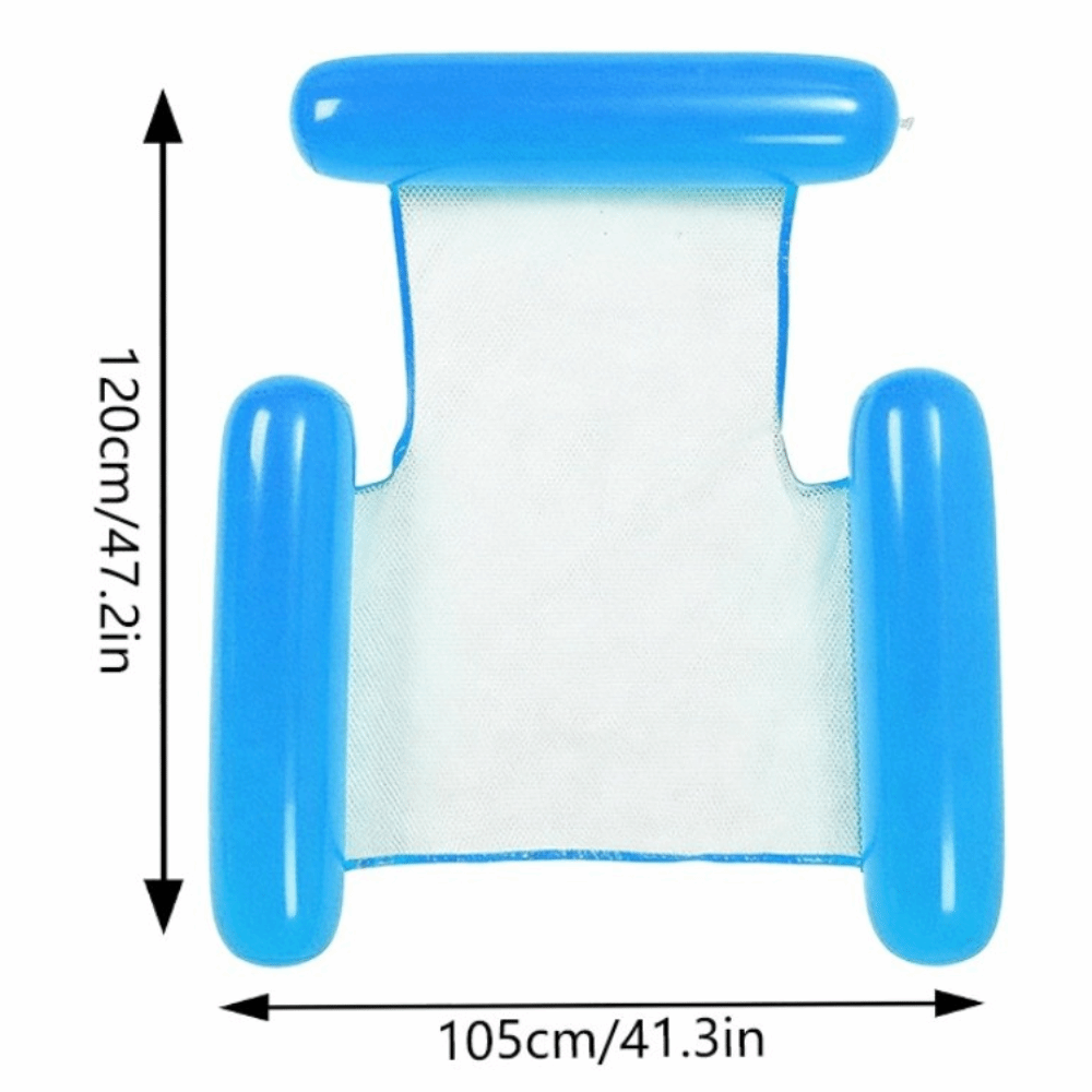 Inflatable Water Hammock Pool Float Lounger With Mesh Seat  Backrest For Summer Relaxation 0